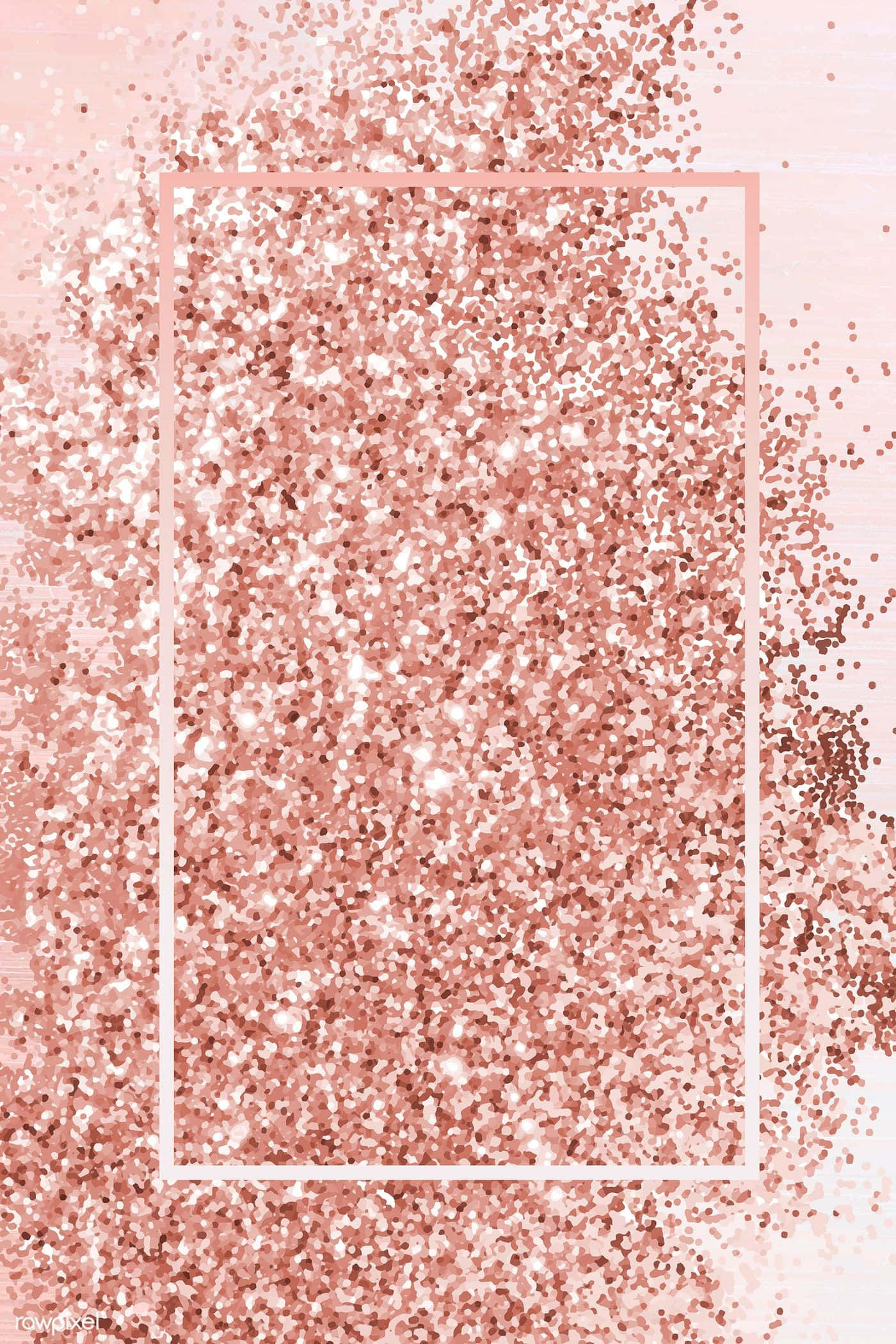rose gold glitter, white rectangular frame, soft pink gradient, Full HD Phone Wallpaper