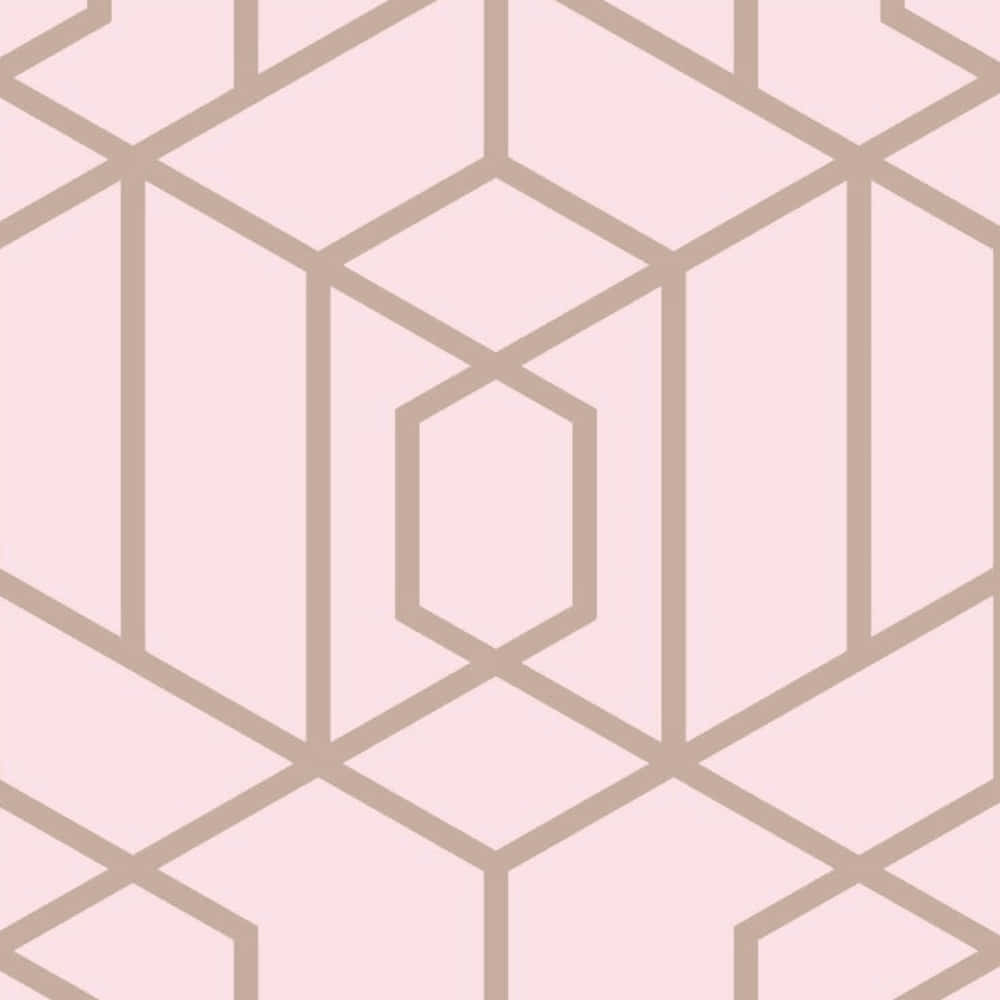 Pink And Gold, beige geometric lines, repeating hexagonal patterns, SD Desktop Wallpaper