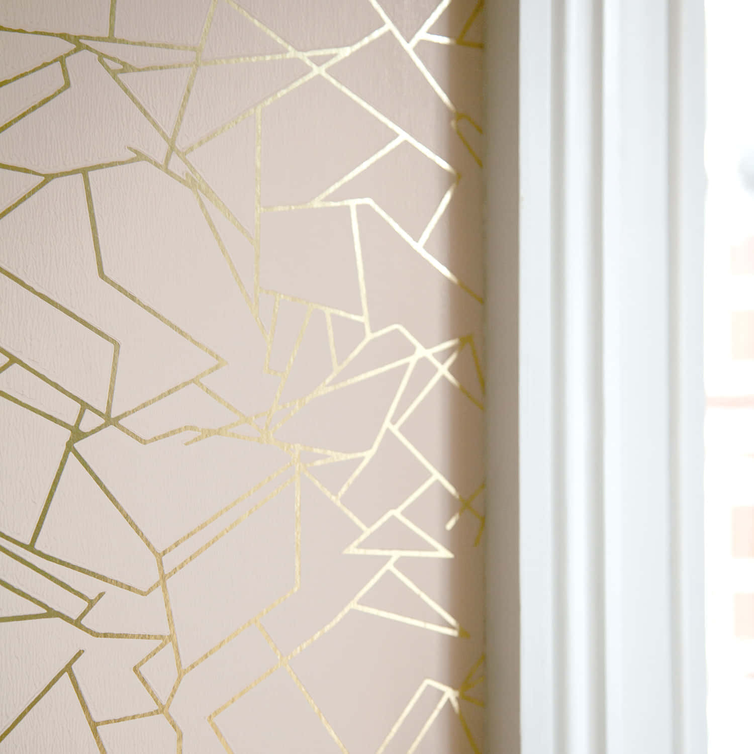 blush pink, shimmering gold, geometric lines, HD Desktop Wallpaper