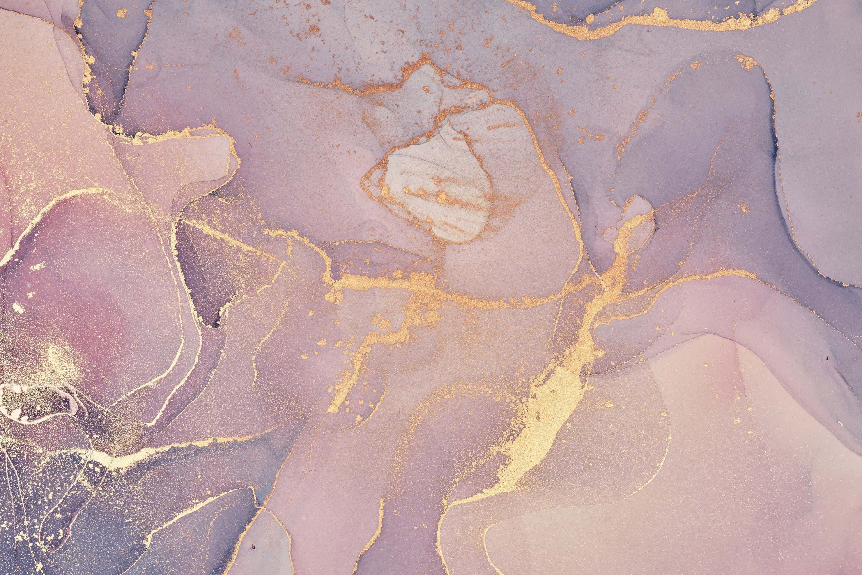 lavender, gold metallic, soft pink background, 2K Desktop Wallpaper