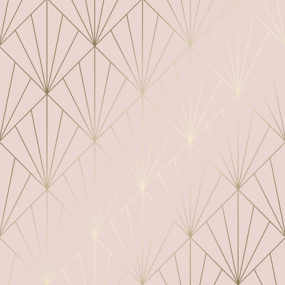 Elegant Pink and Gold Color Scheme, geometric fan patterns, gold, SD Desktop Wallpaper