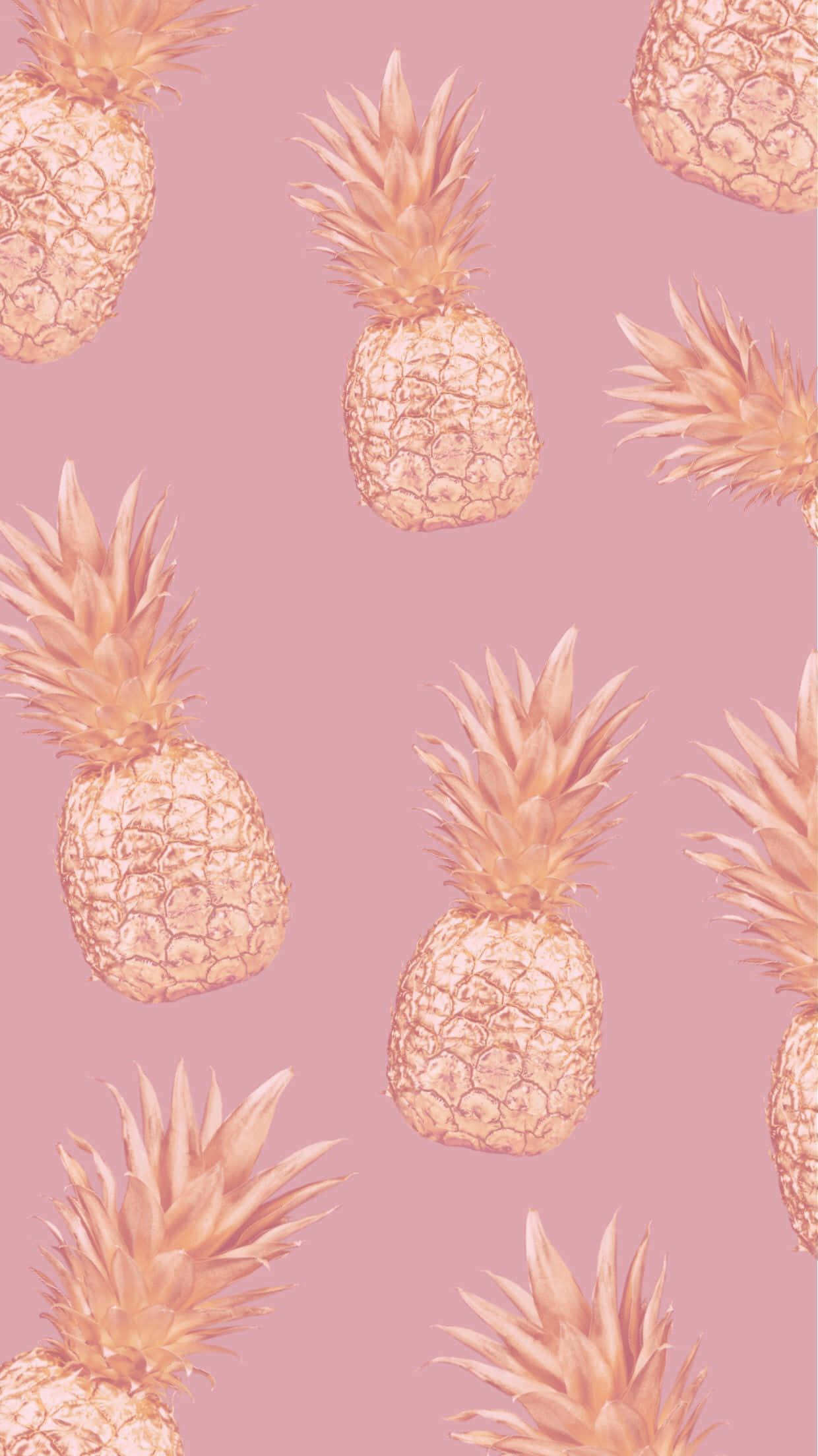 pink and gold, golden pineapples, soft pink background, Full HD Phone Wallpaper