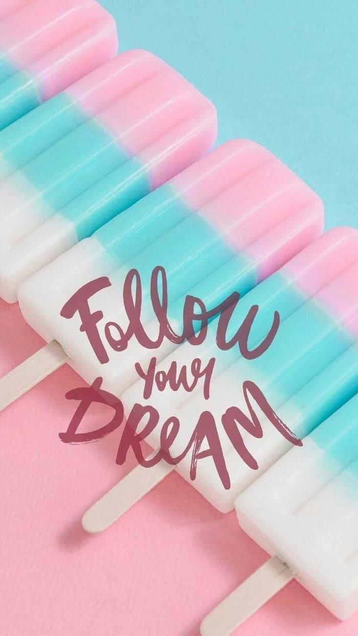 rose gold, pastel pink, blue popsicles, SD Phone Wallpaper