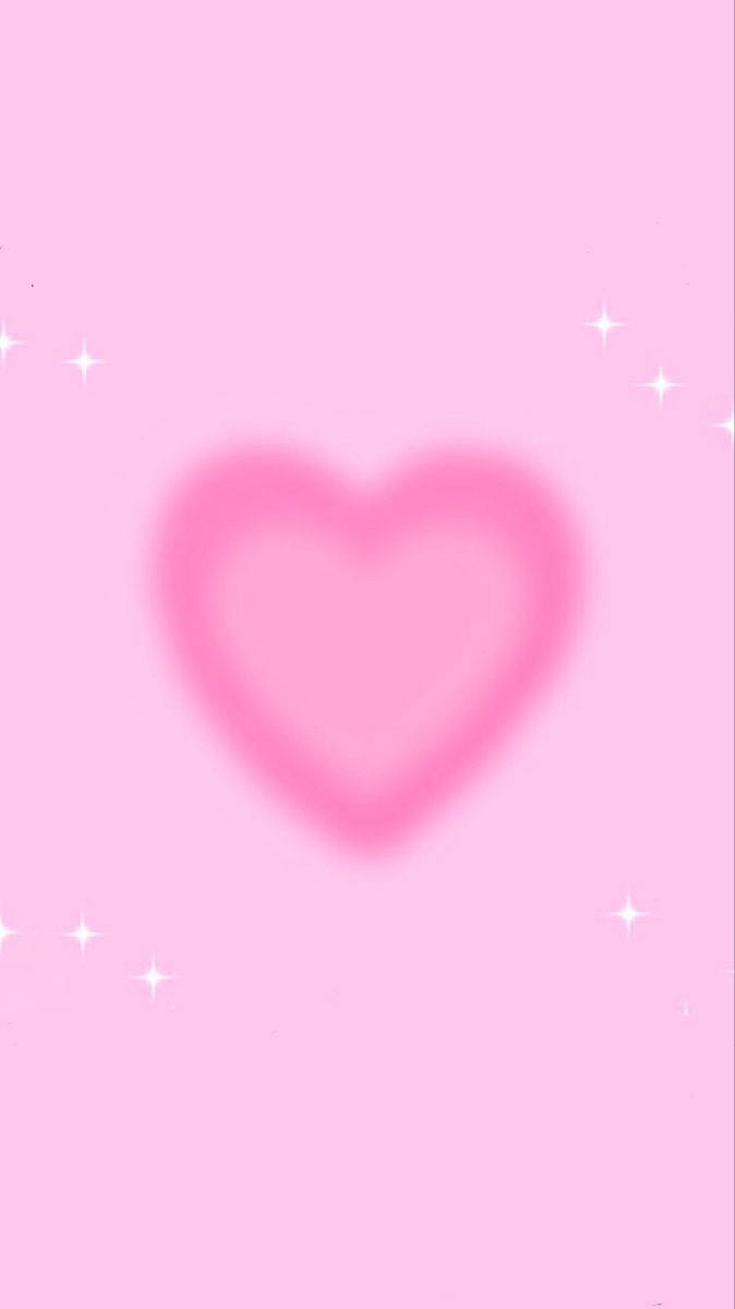 powdery pink heart, soft pink heart, pastel pink background, SD Phone Wallpaper