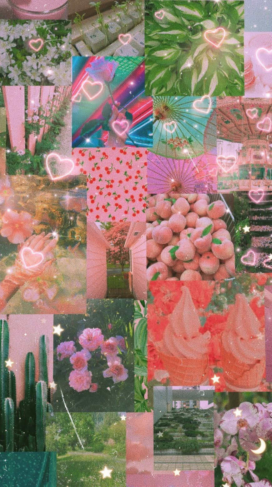 Pink And Green Aesthetic, vibrant pink, green, HD Phone Wallpaper
