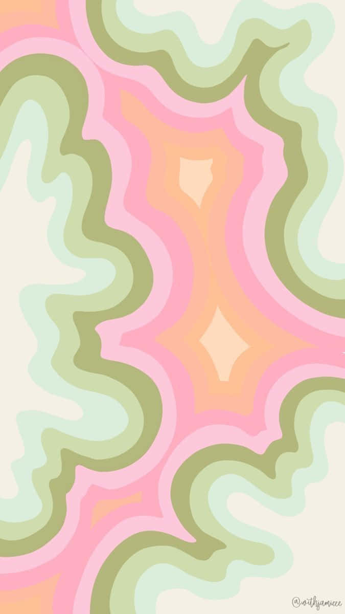 pink and green aesthetic, pastel waves, pink, SD Phone Wallpaper