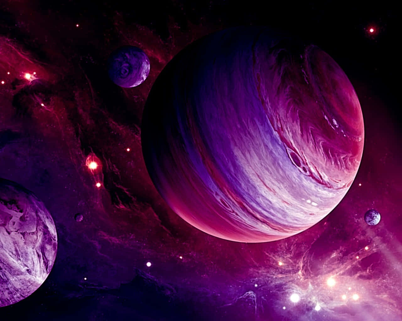 Pink And Purple Galaxy, purple and pink gas giant, swirling clouds, HD Desktop Wallpaper