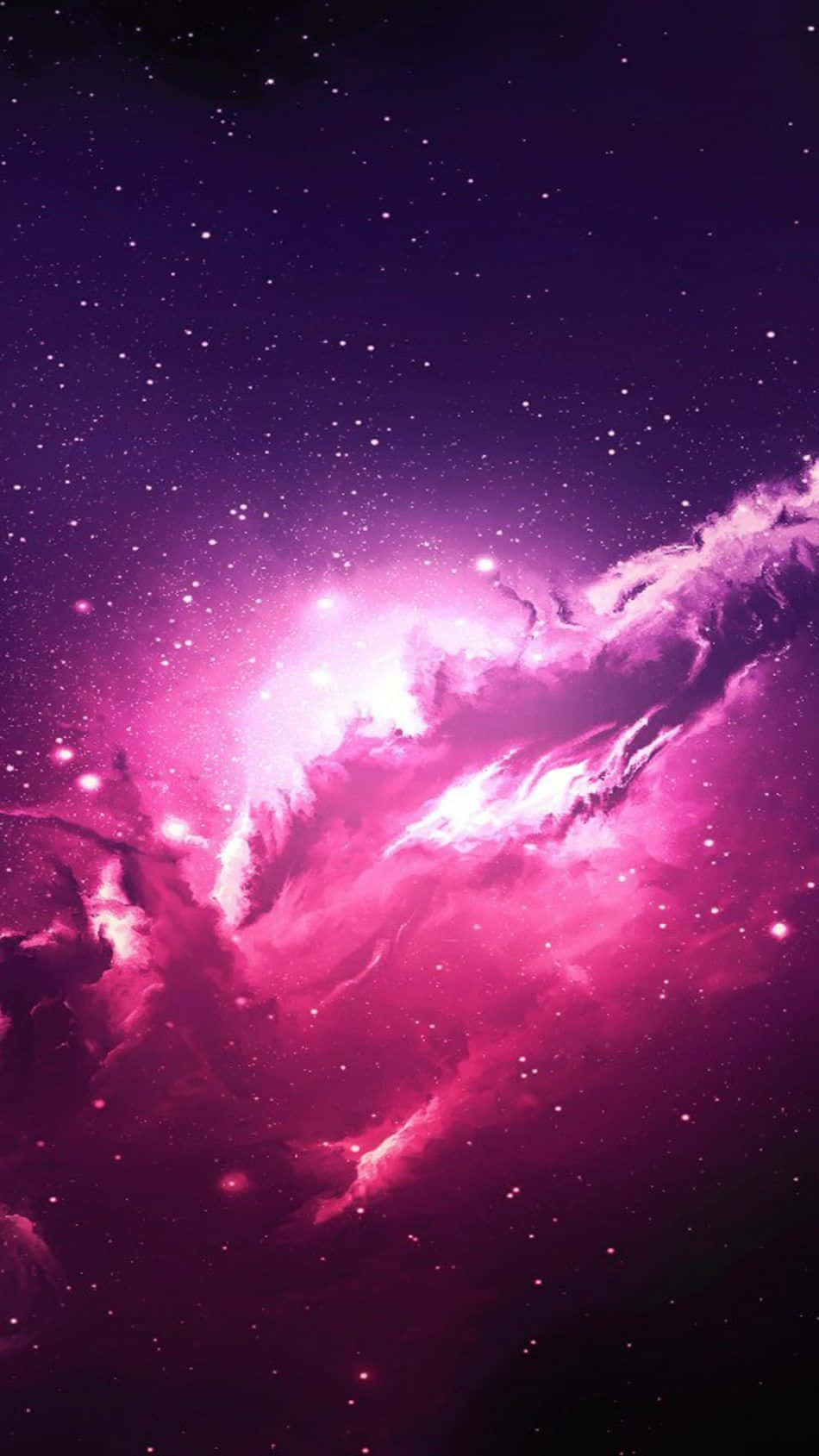 pink and purple galaxy, vibrant pink and purple nebula, glowing stars, HD Phone Wallpaper