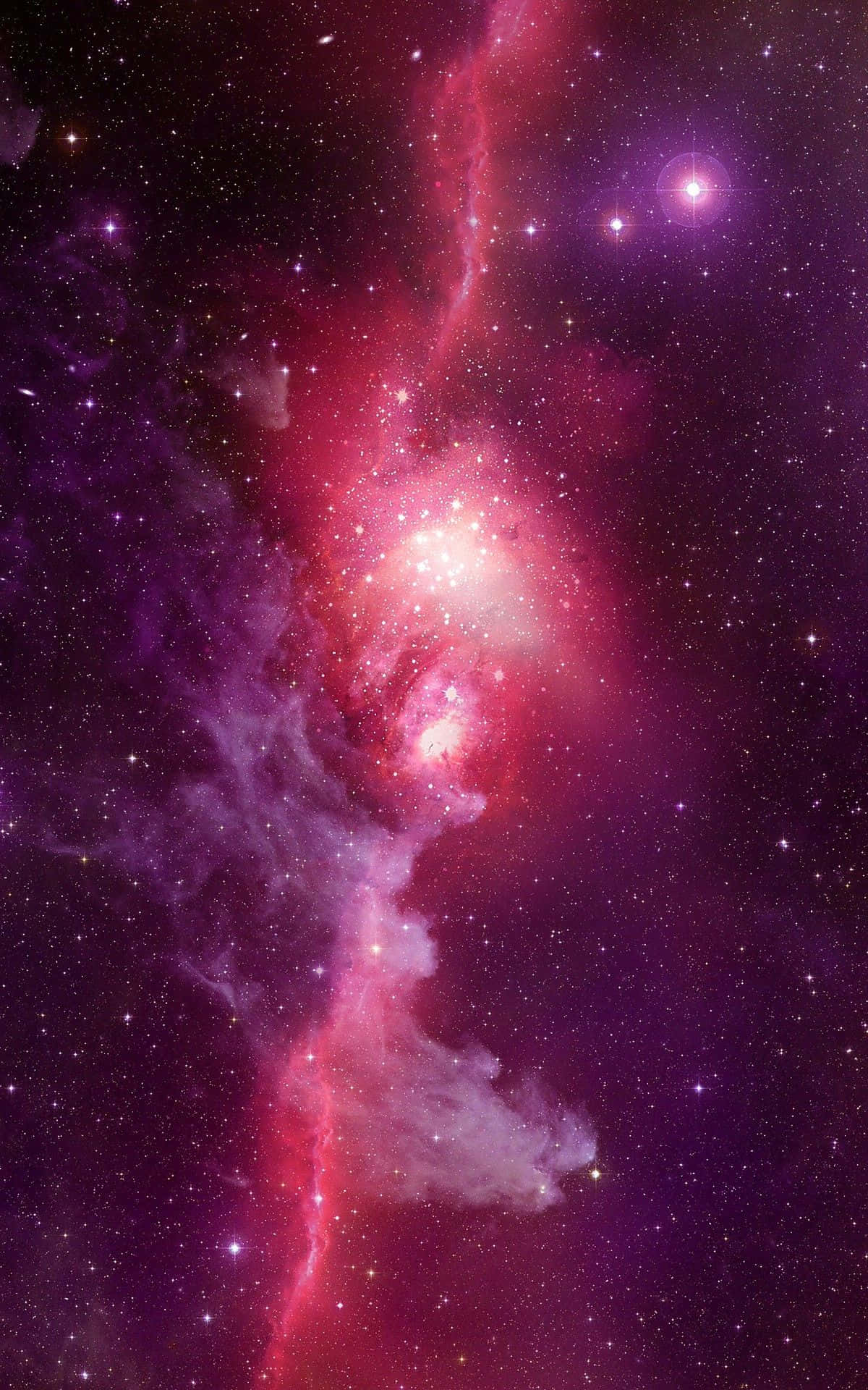 Pink And Purple Galaxy, cosmic nebula, pink and purple hues, Full HD Phone Wallpaper