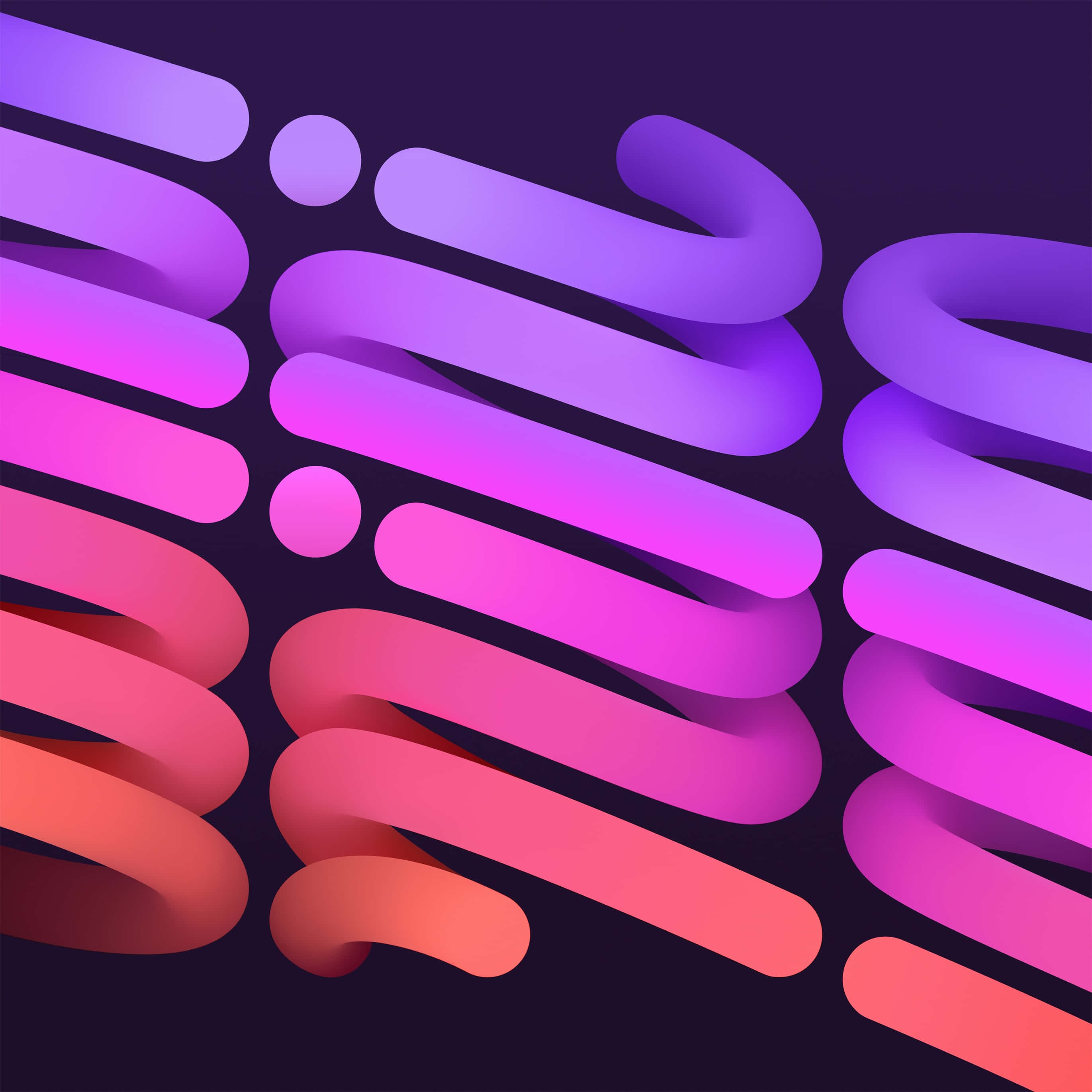 abstract purpleand pink shapes, vibrant gradient tubes, pink and purple, 2K Desktop Wallpaper
