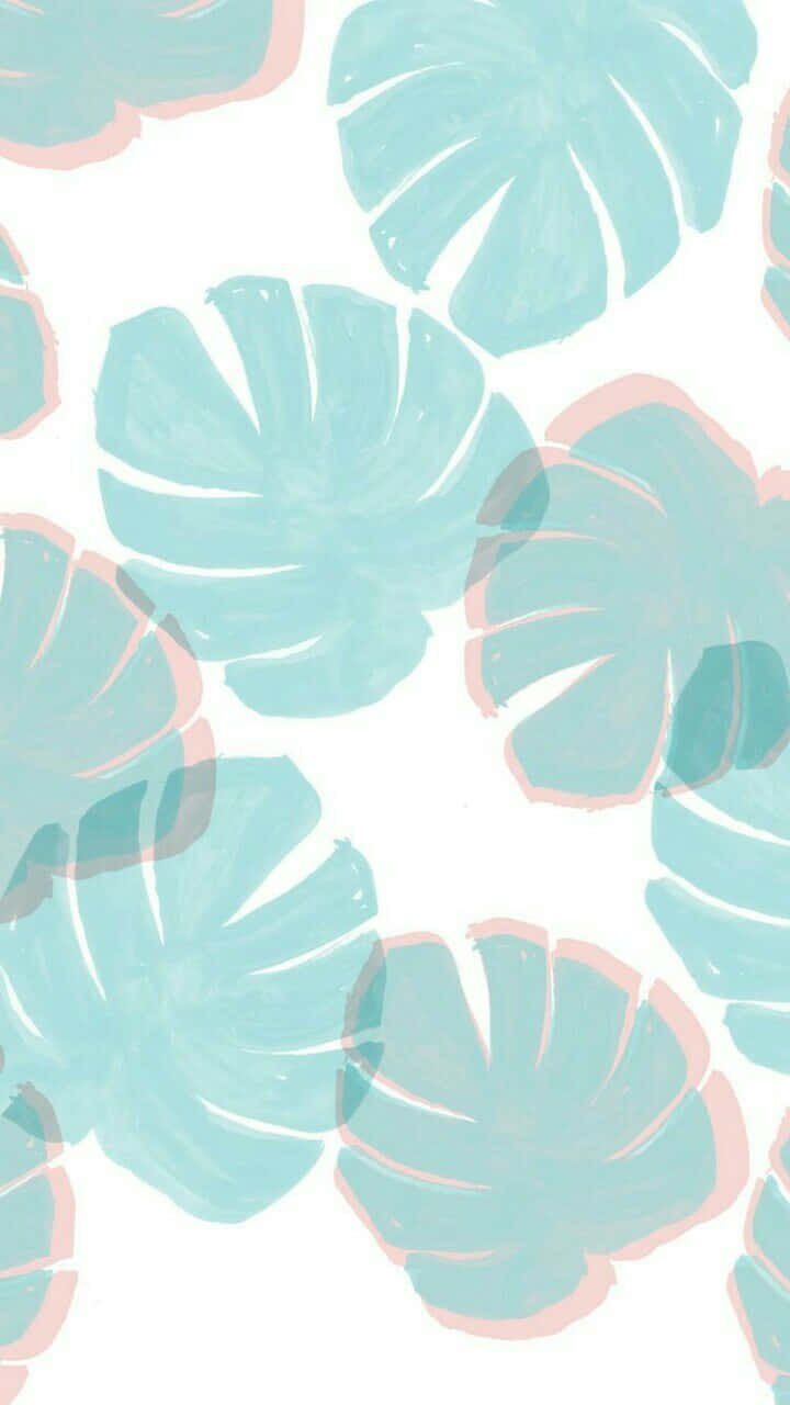 Pink And Teal, tropical monstera leaves, soft teal, HD Phone Wallpaper