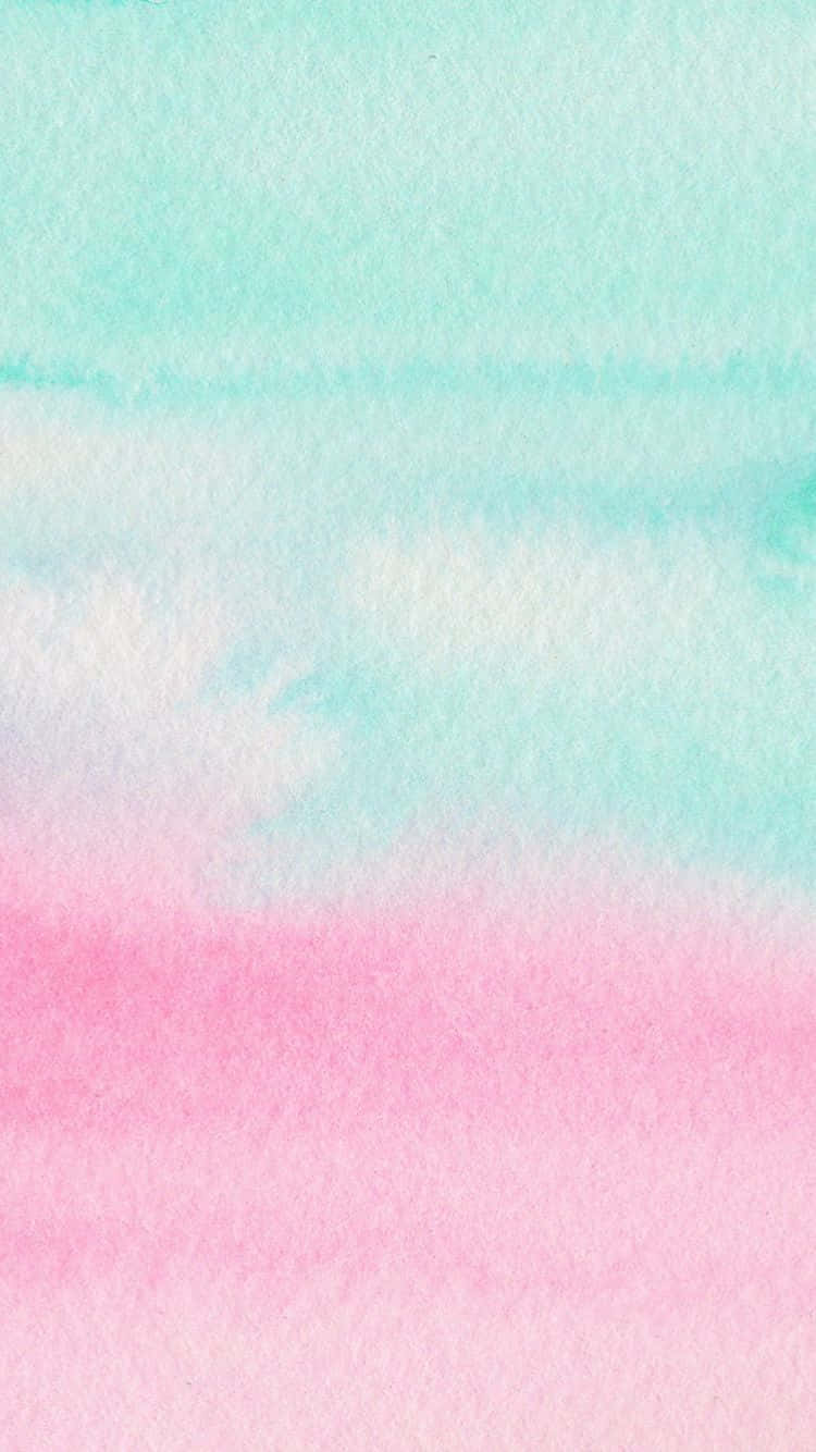 mint green, pink, wispy white clouds, HD Phone Wallpaper