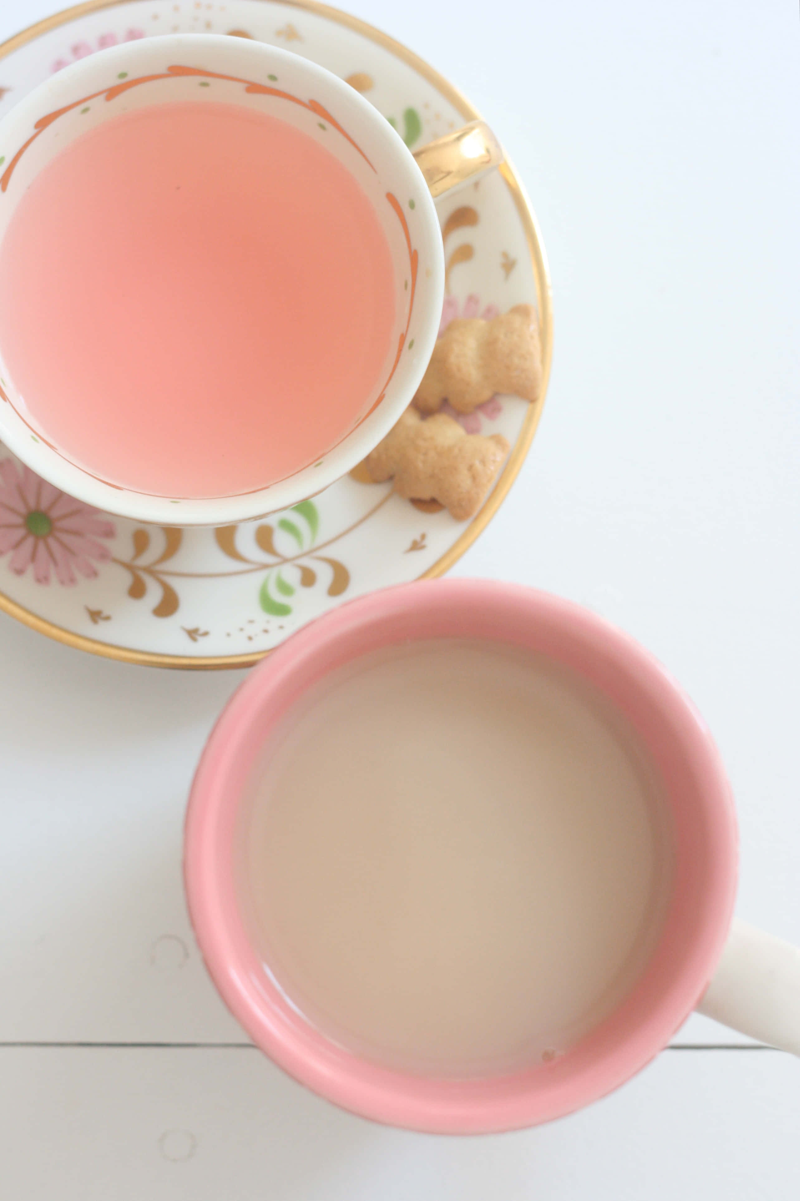 pink tea, floral teacup, pink mug, 4K Phone Wallpaper