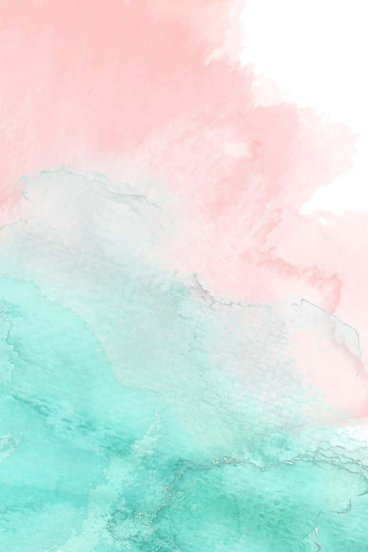 Pink And Teal, watercolor washes, abstract gradient, SD Phone Wallpaper