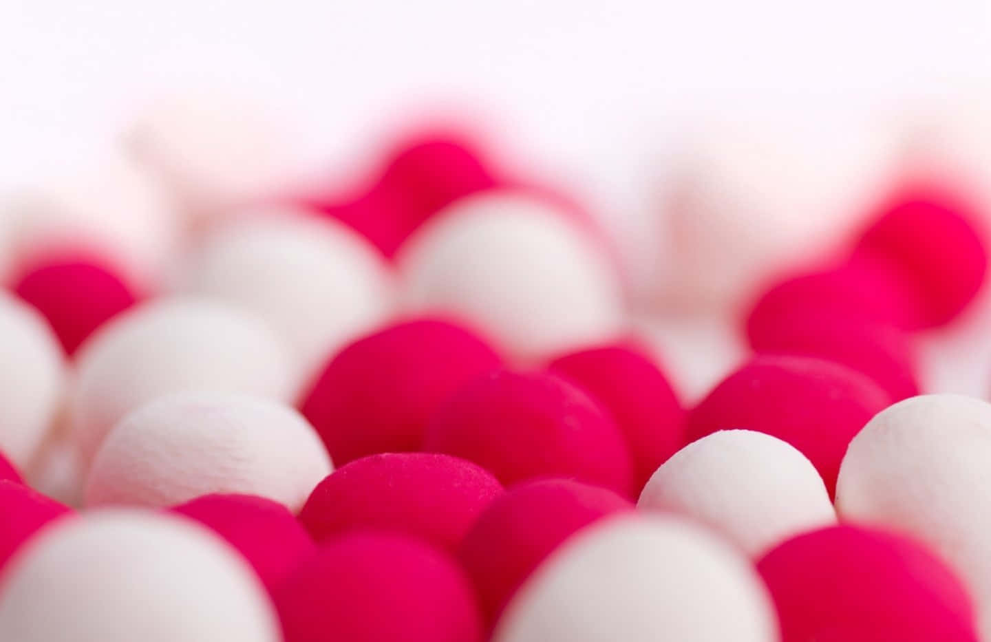 pink and white aesthetic, vibrant pink, white fuzzy spheres, HD Desktop Wallpaper