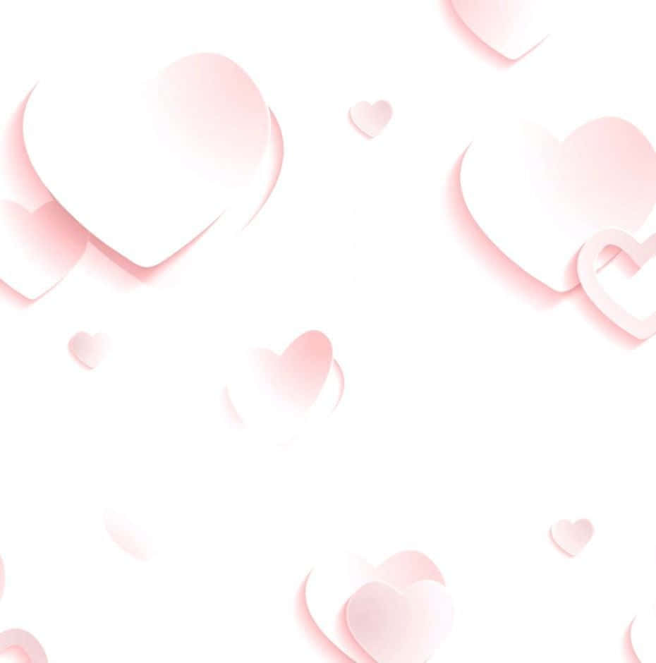 soft pink, white background, paper hearts, SD Phone Wallpaper