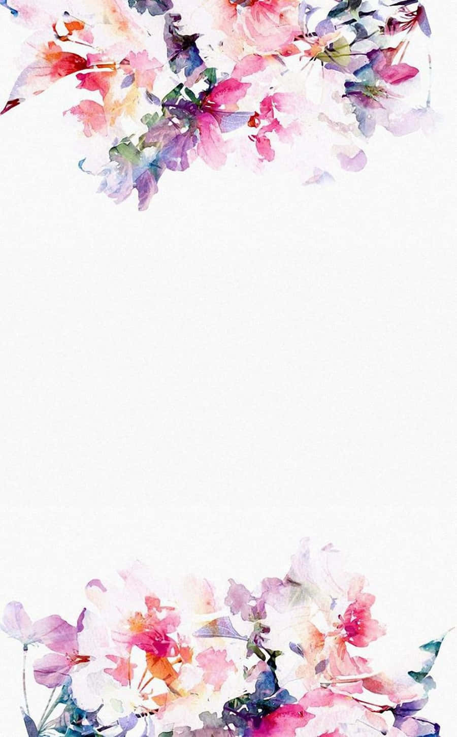 pink and white aesthetic, watercolor floral blossoms, soft pinks, HD Phone Wallpaper