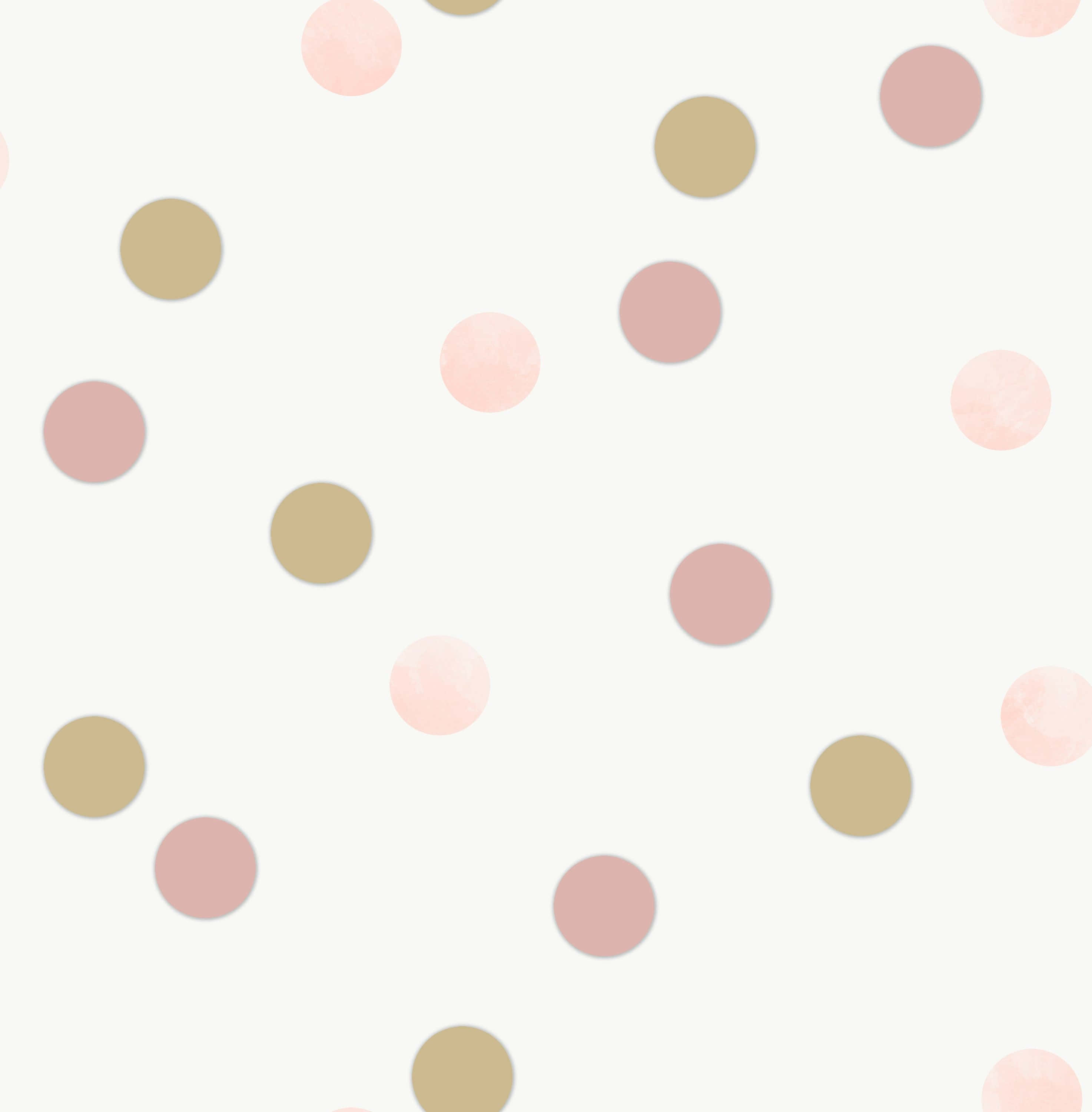 pink and white polka dot, pastel pink, beige polka dots, 2K Phone Wallpaper