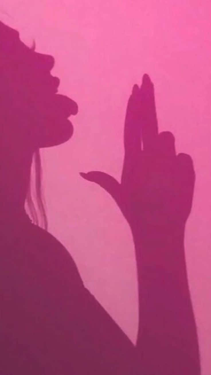 Pink Bad Girl, silhouette, woman in profile, HD Phone Wallpaper