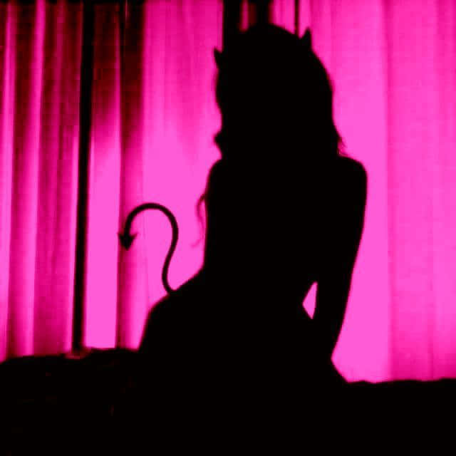 Pink Bad Girl, devil costume, horns, SD Desktop Wallpaper