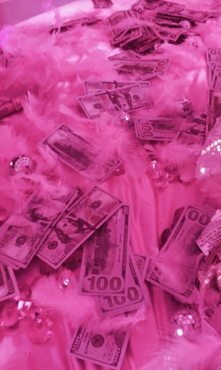 Pink Bad Girl, pink feathers, glittering disco balls, SD Phone Wallpaper