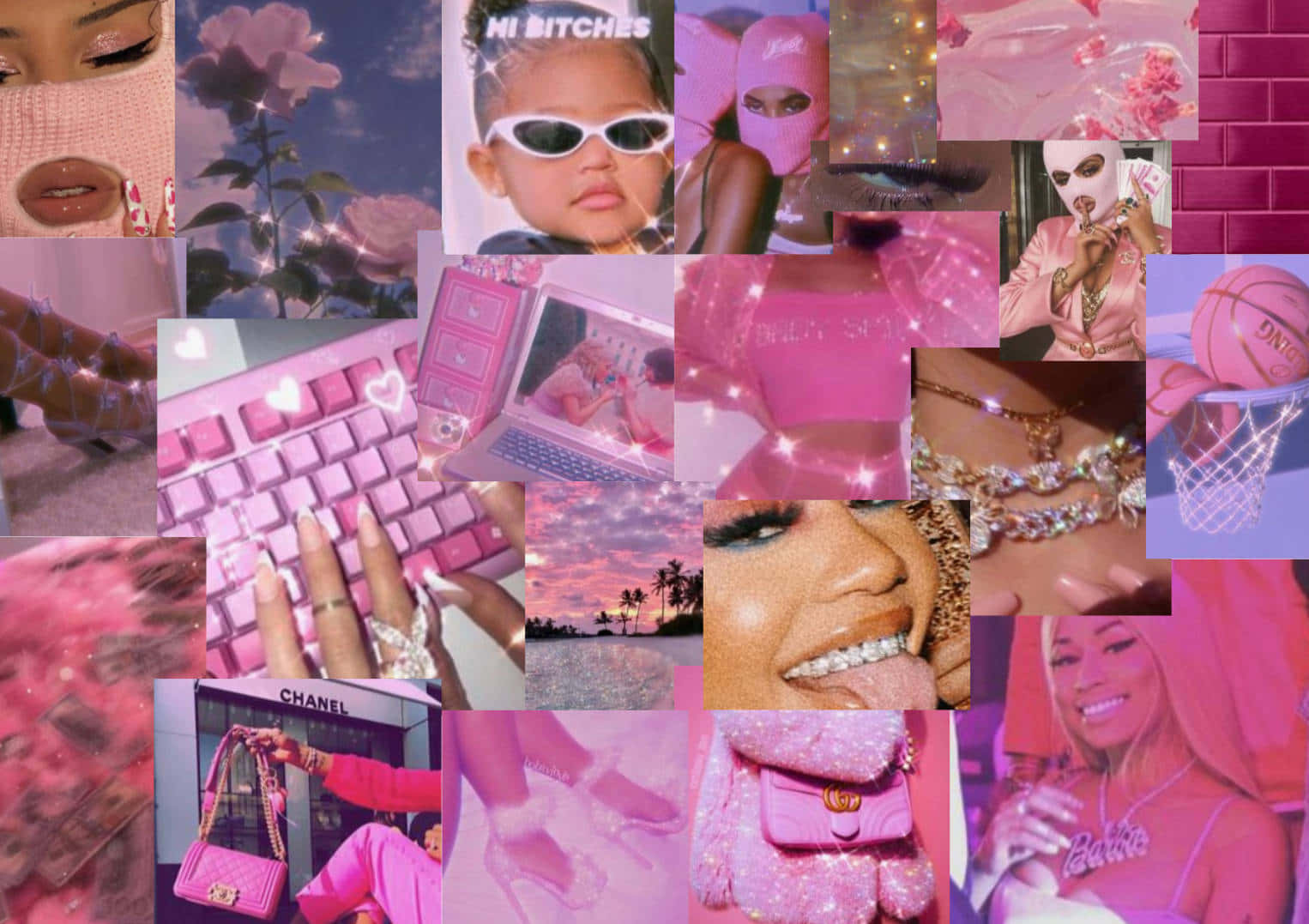 Pink Baddie Aesthetic, vibrant pink, luxury items, HD Desktop Wallpaper