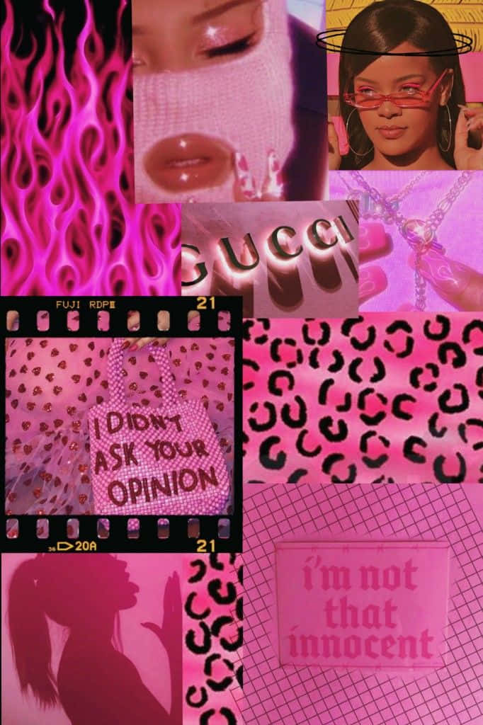 Pink Baddie Aesthetic, vibrant pink, masked face, SD Phone Wallpaper