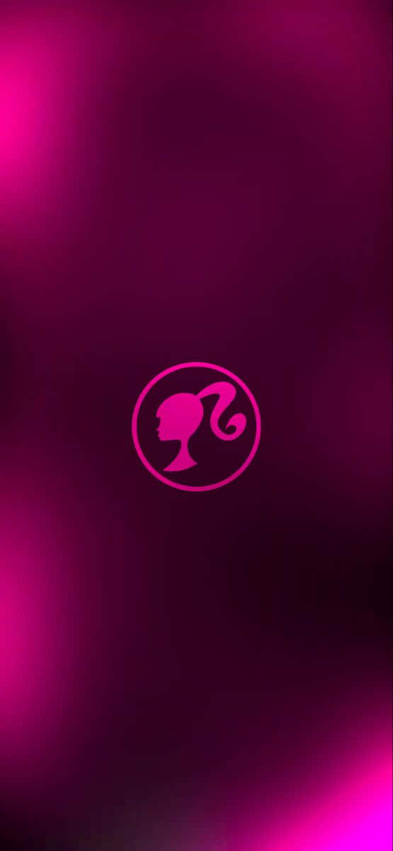 Pink Barbie, glowing pink Barbie logo, gradient magenta background, SD Phone Wallpaper
