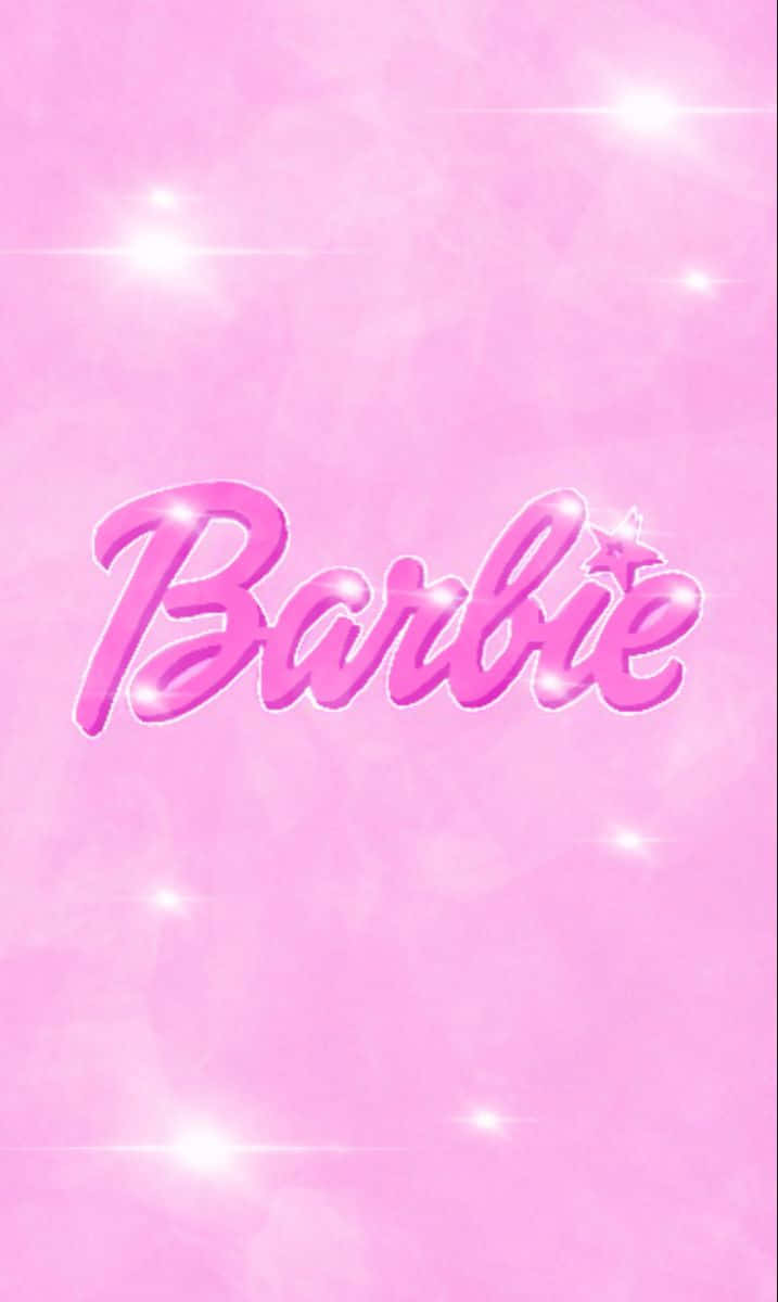 Pink Barbie, glossy pink Barbie logo, sparkle, SD Phone Wallpaper