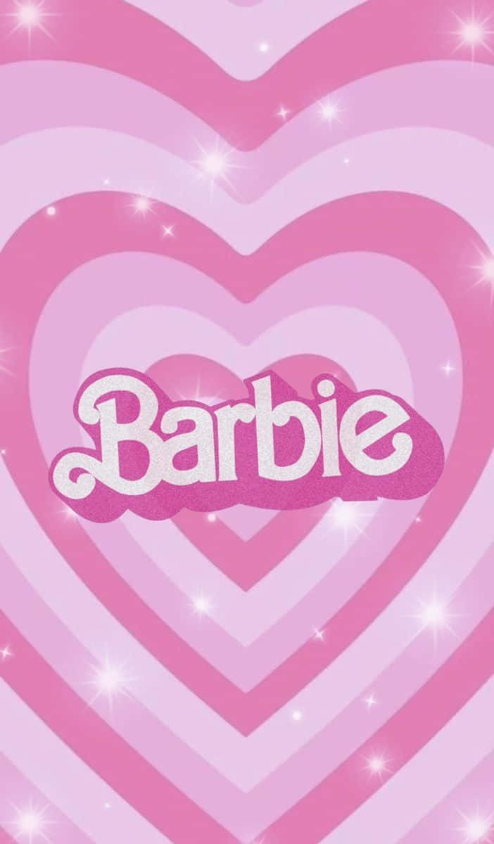 Pink Barbie, heart design, glittery pink, SD Phone Wallpaper