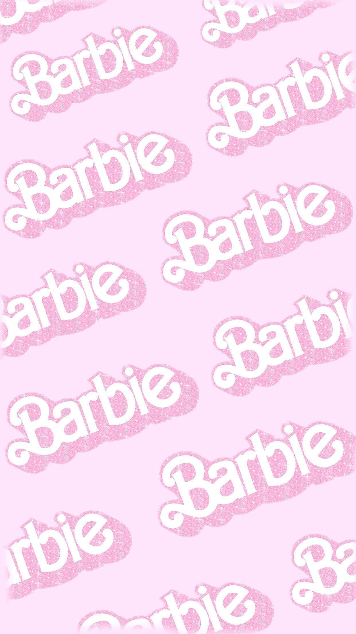 Pink Barbie, Barbie logo, glittery, Full HD Phone Wallpaper