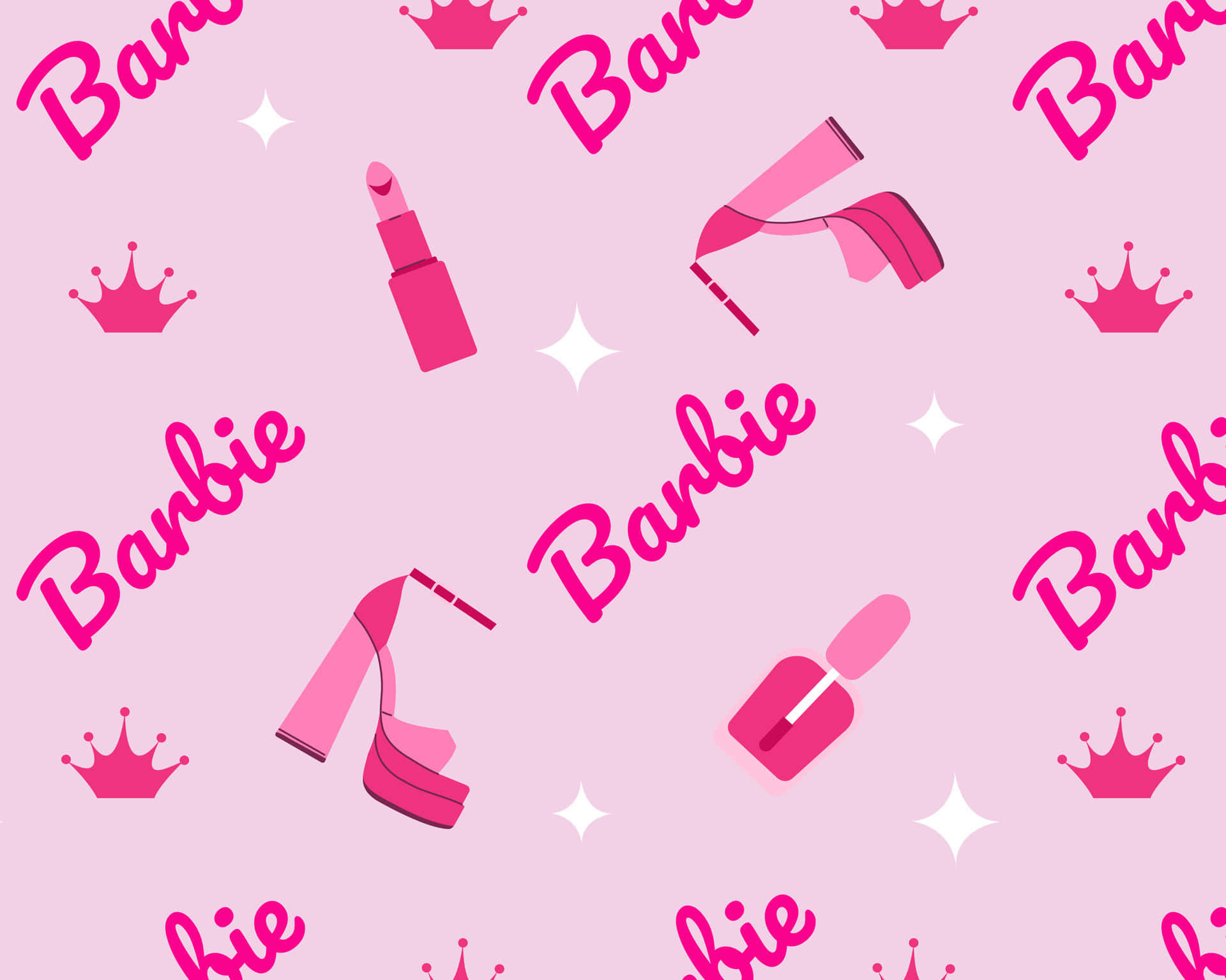 Pink Barbie, Barbie, sparkles, Full HD Desktop Wallpaper