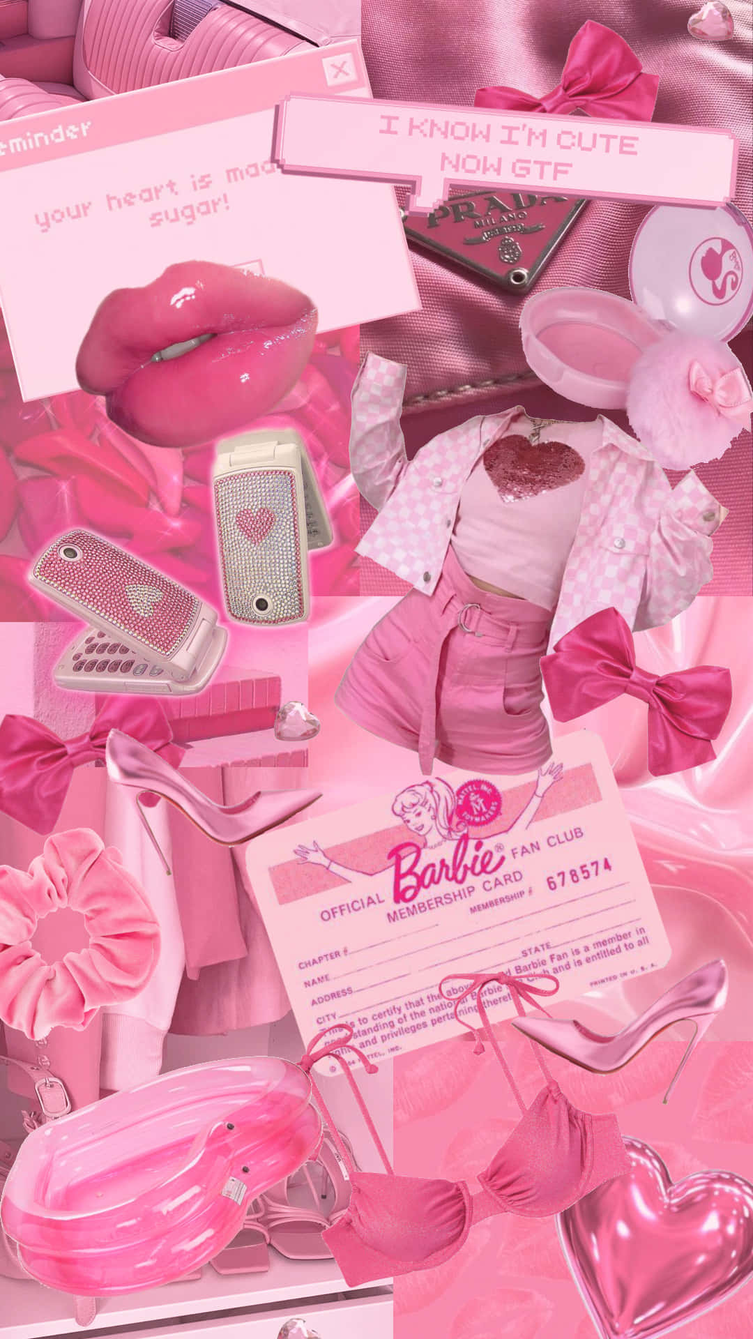 Pink Barbie, Barbie-themed items, lips, Full HD Phone Wallpaper