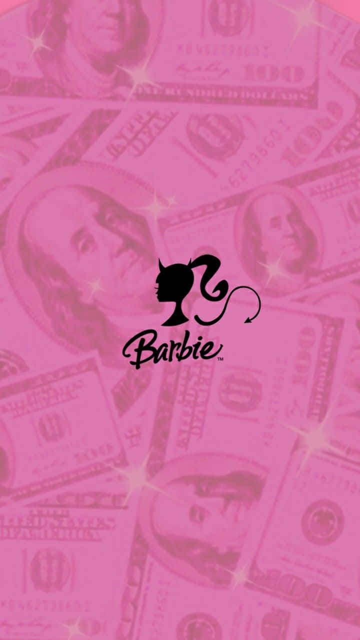 Pink Barbie, dollar bill, black Barbie logo, HD Phone Wallpaper
