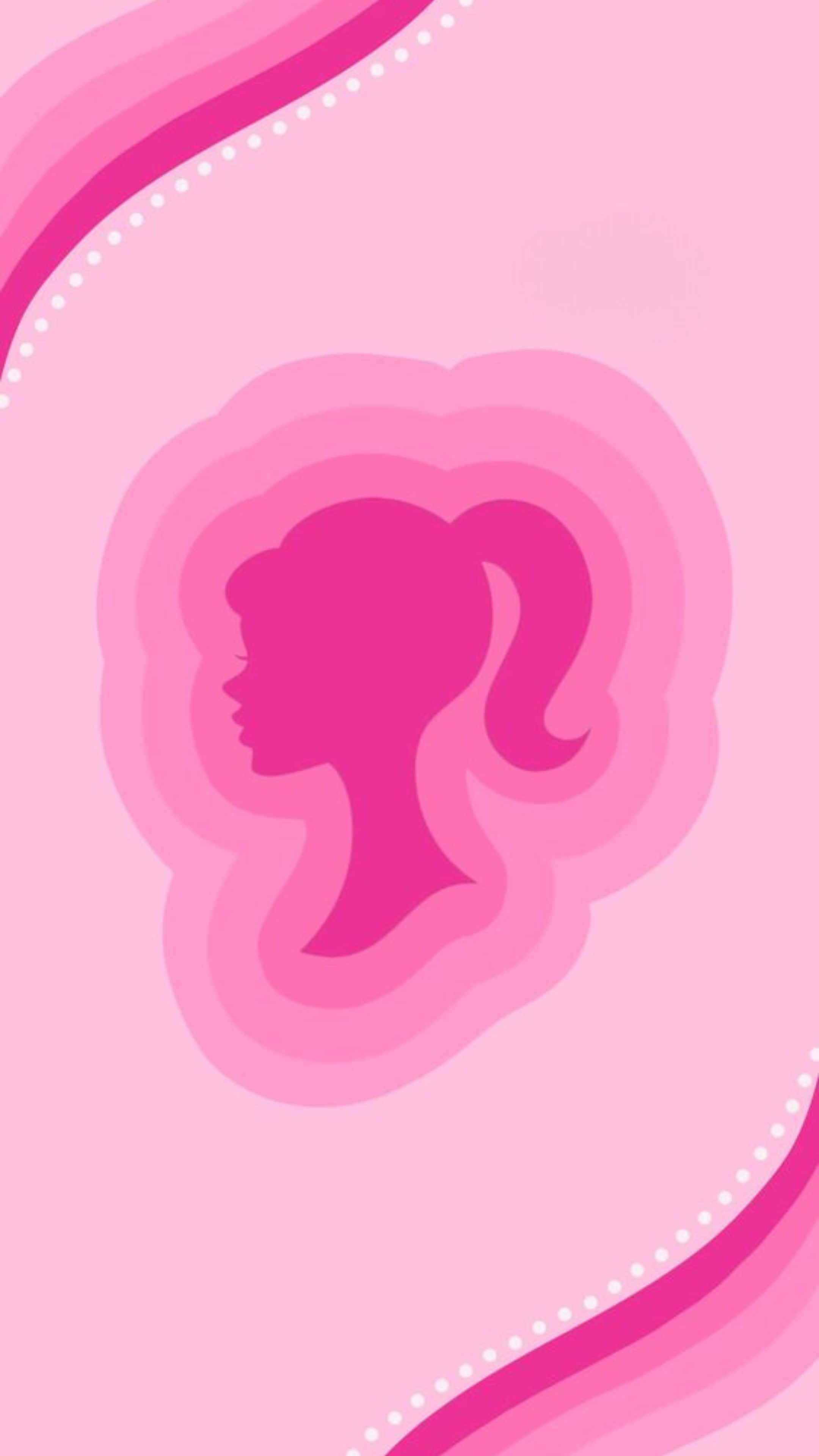 Barbie, pink silhouette, profile, 4K Phone Wallpaper