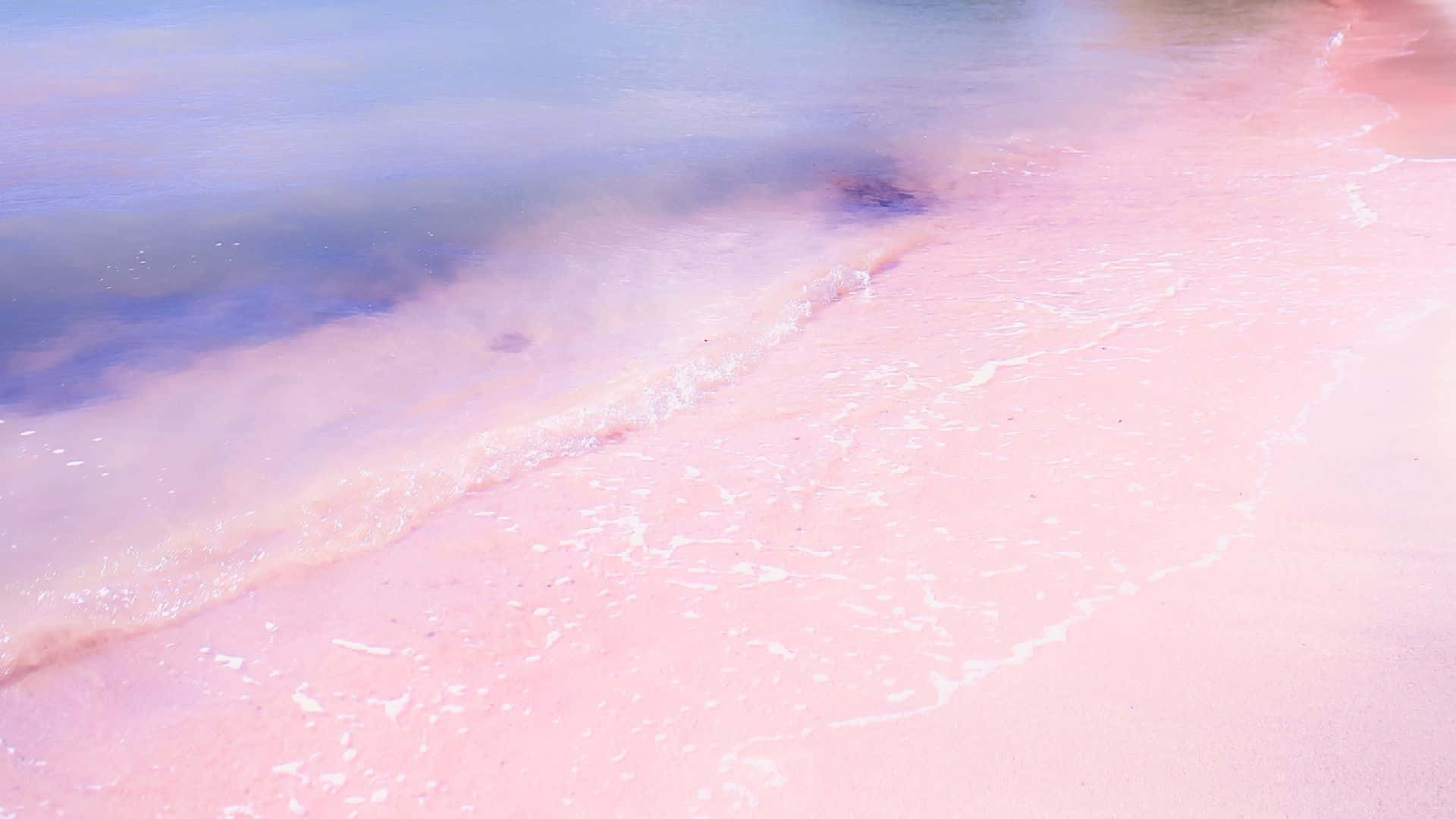 Pink Beach, Sunset, pastel pink shore, Full HD Desktop Wallpaper