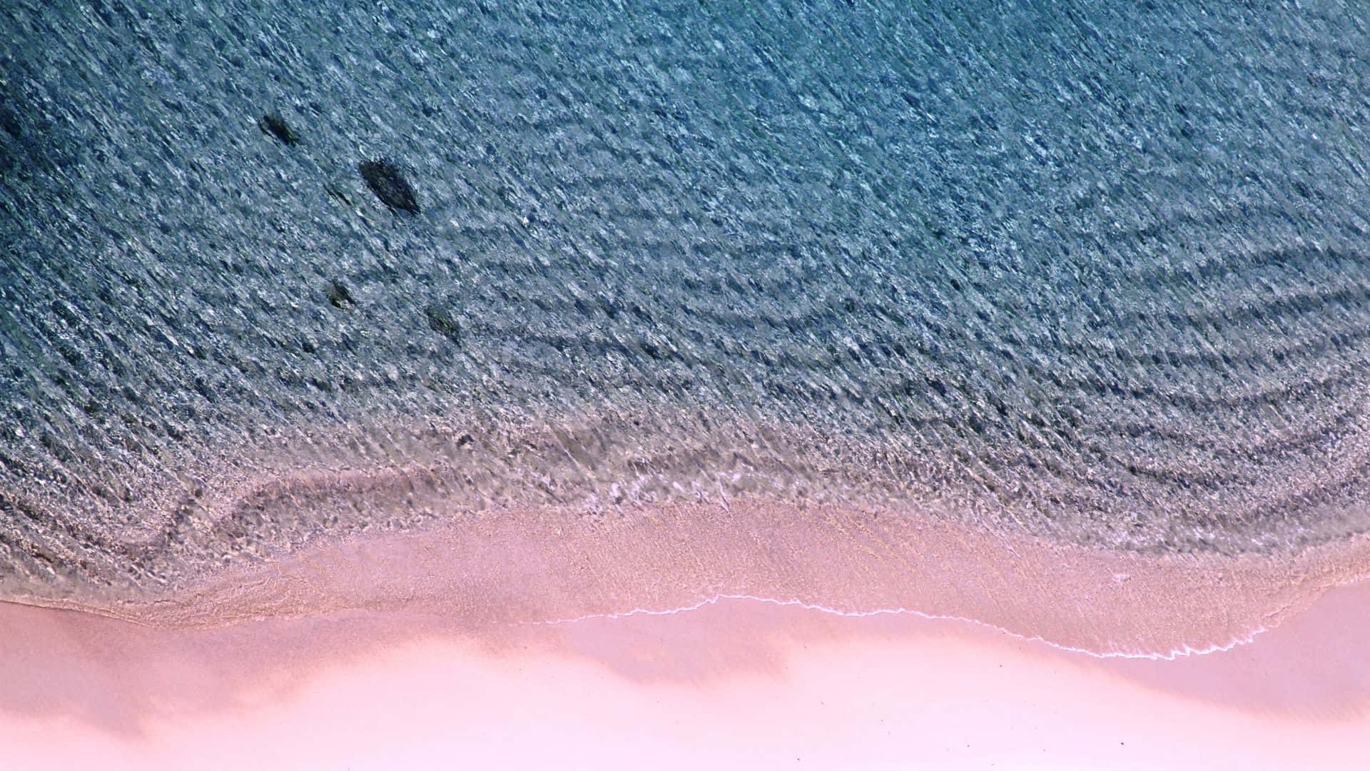 Pink Beach, turquoise waves, white sandy shores, Full HD Desktop Wallpaper