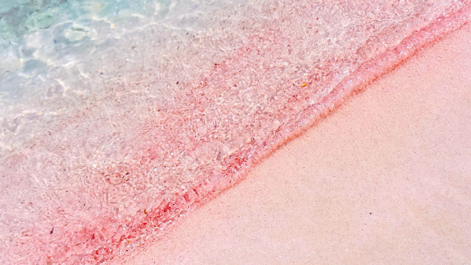 Pink Beach, turquoise water, pink sandy shore, Full HD Desktop Wallpaper