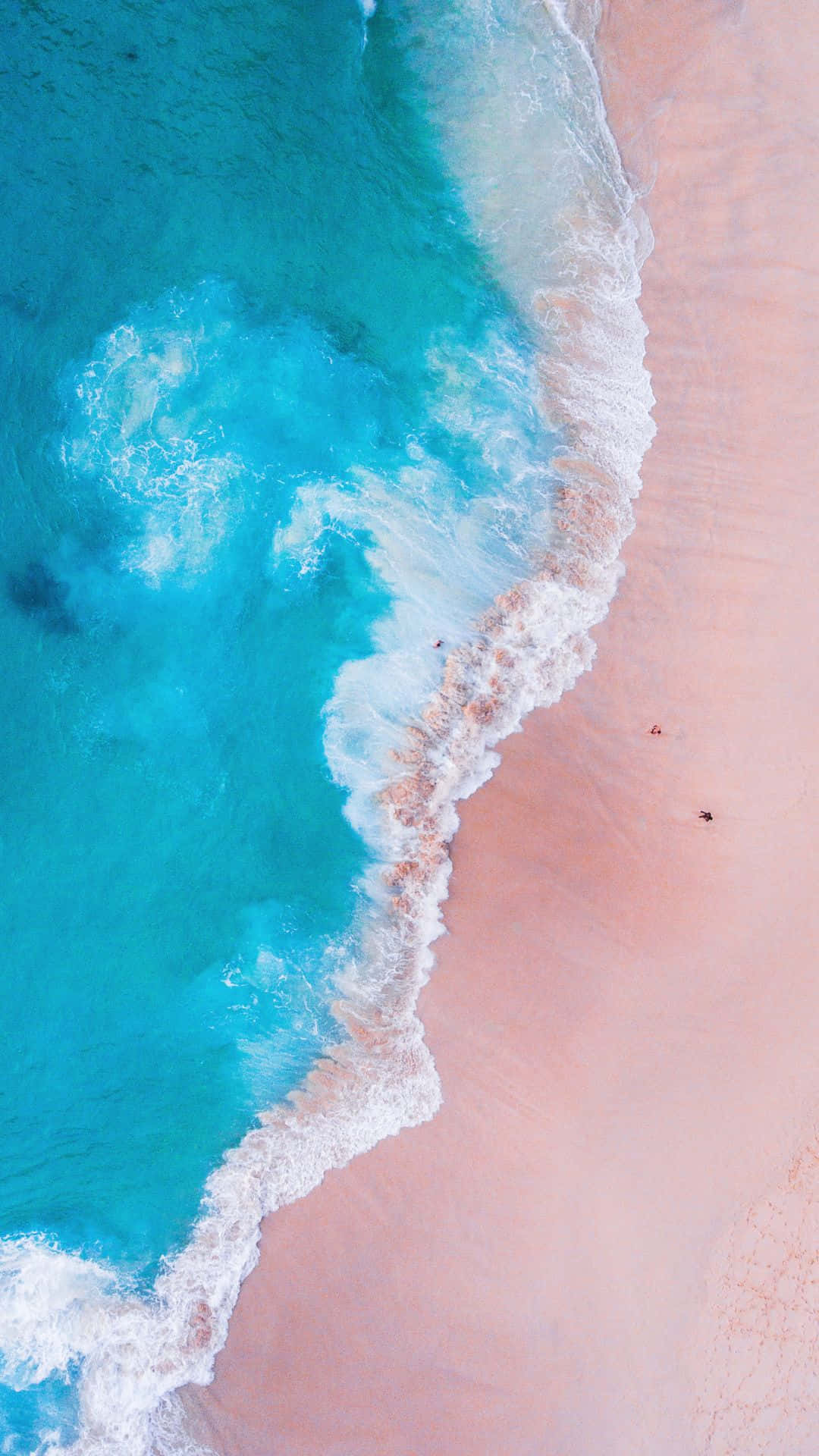 Pink Beach, turquoise waves, soft pink sand beach, Full HD Phone Wallpaper