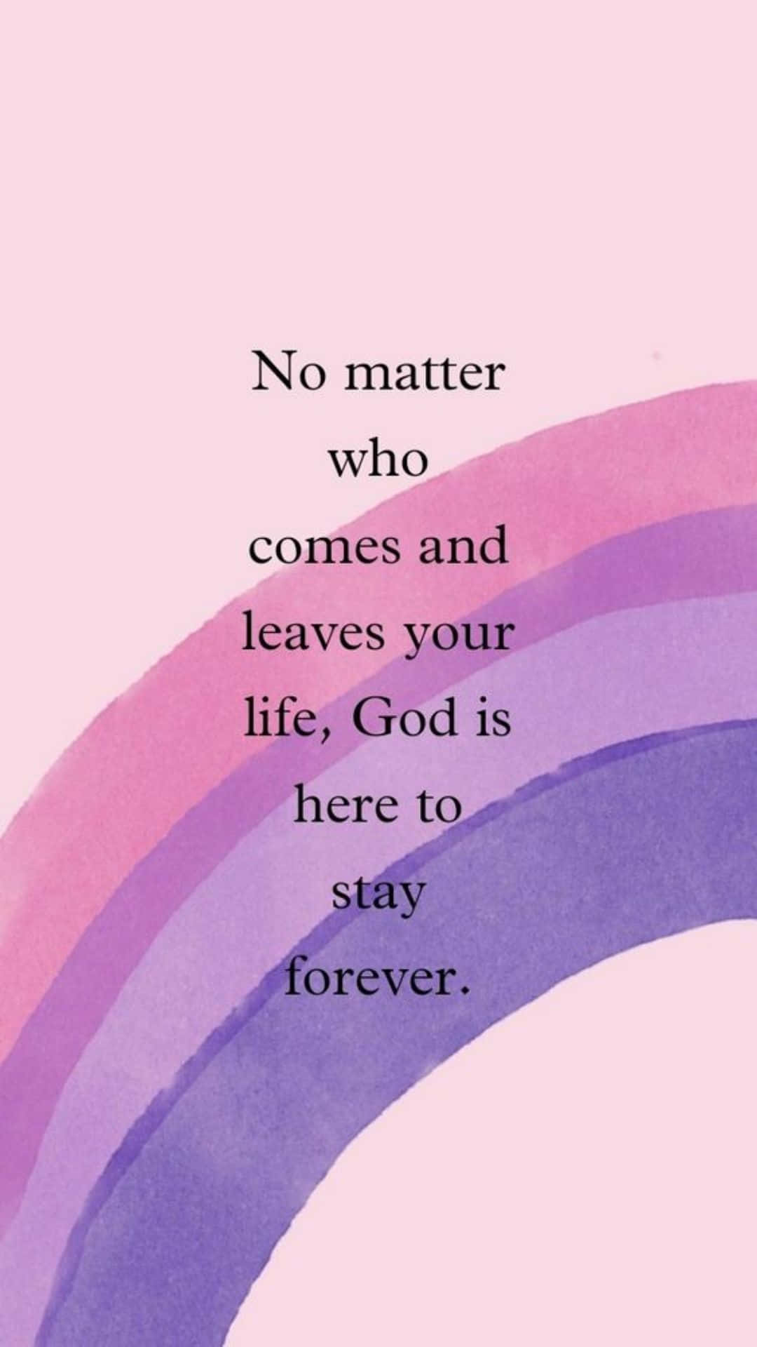 soft pink, purple watercolor rainbow, black text, Full HD Phone Wallpaper