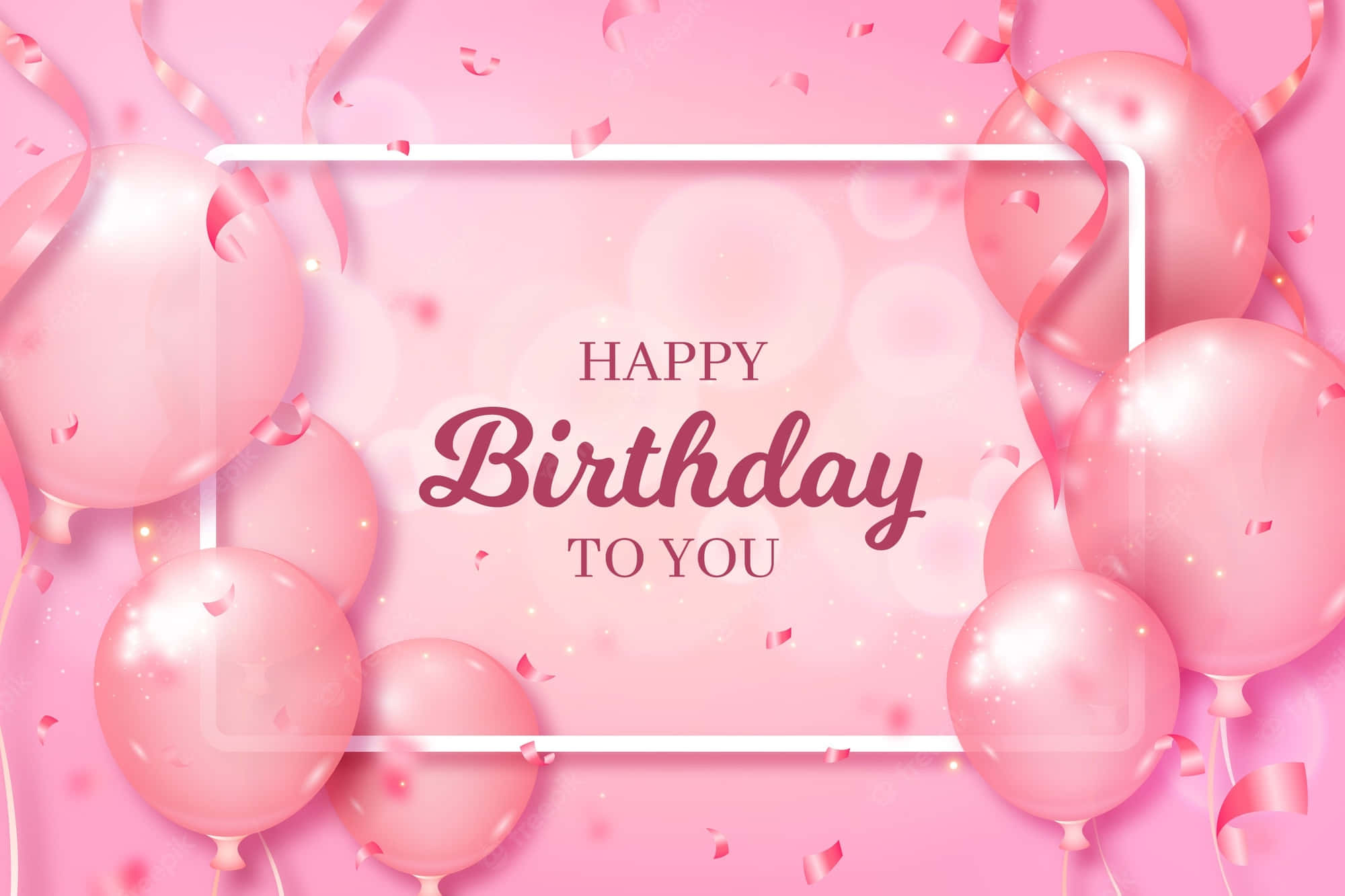 Pink Birthday, Happy Birthday To You, pink balloons, Full HD Desktop Wallpaper