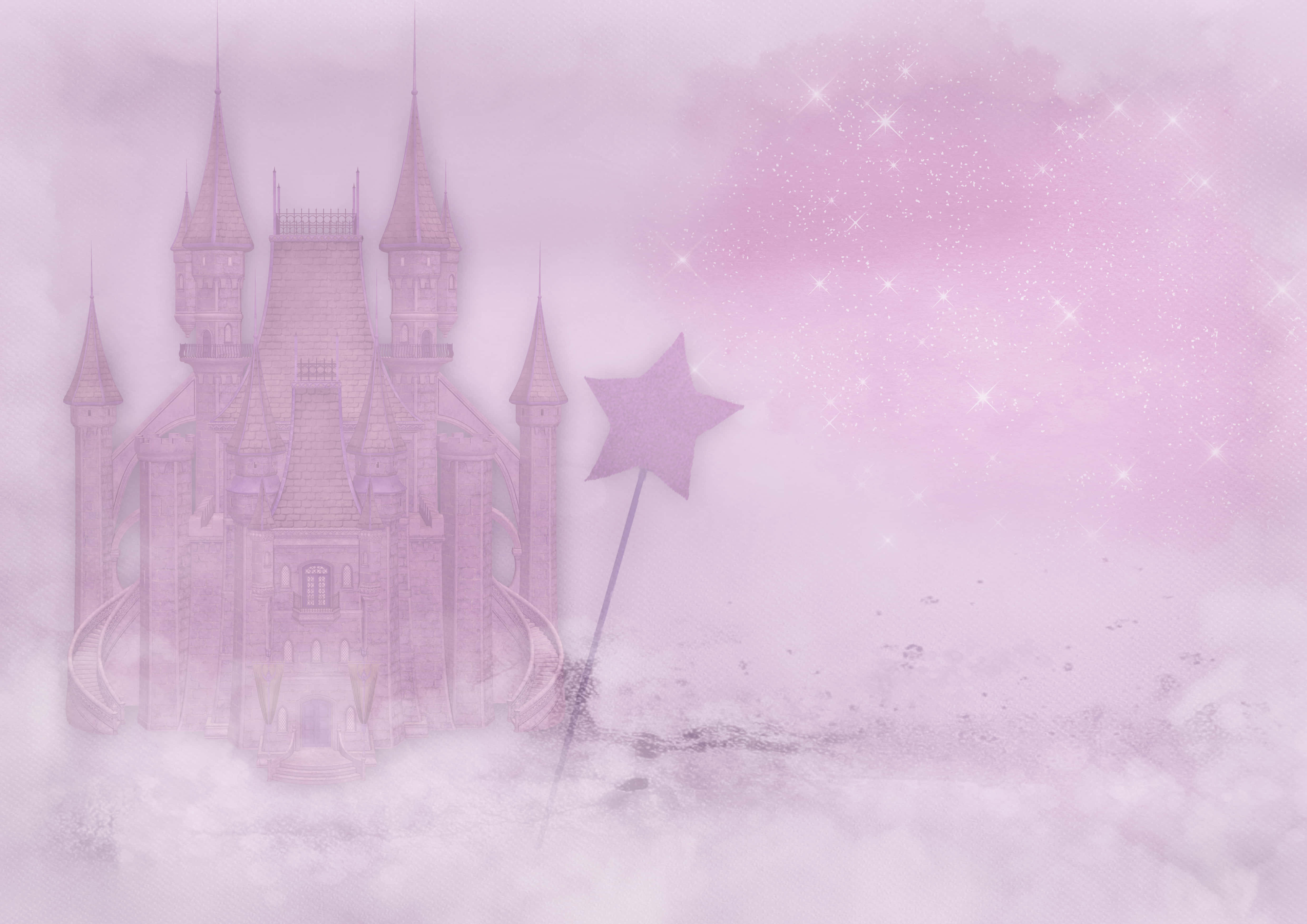 Pink Birthday, whimsical pink castle, clouds, 4K Desktop Wallpaper