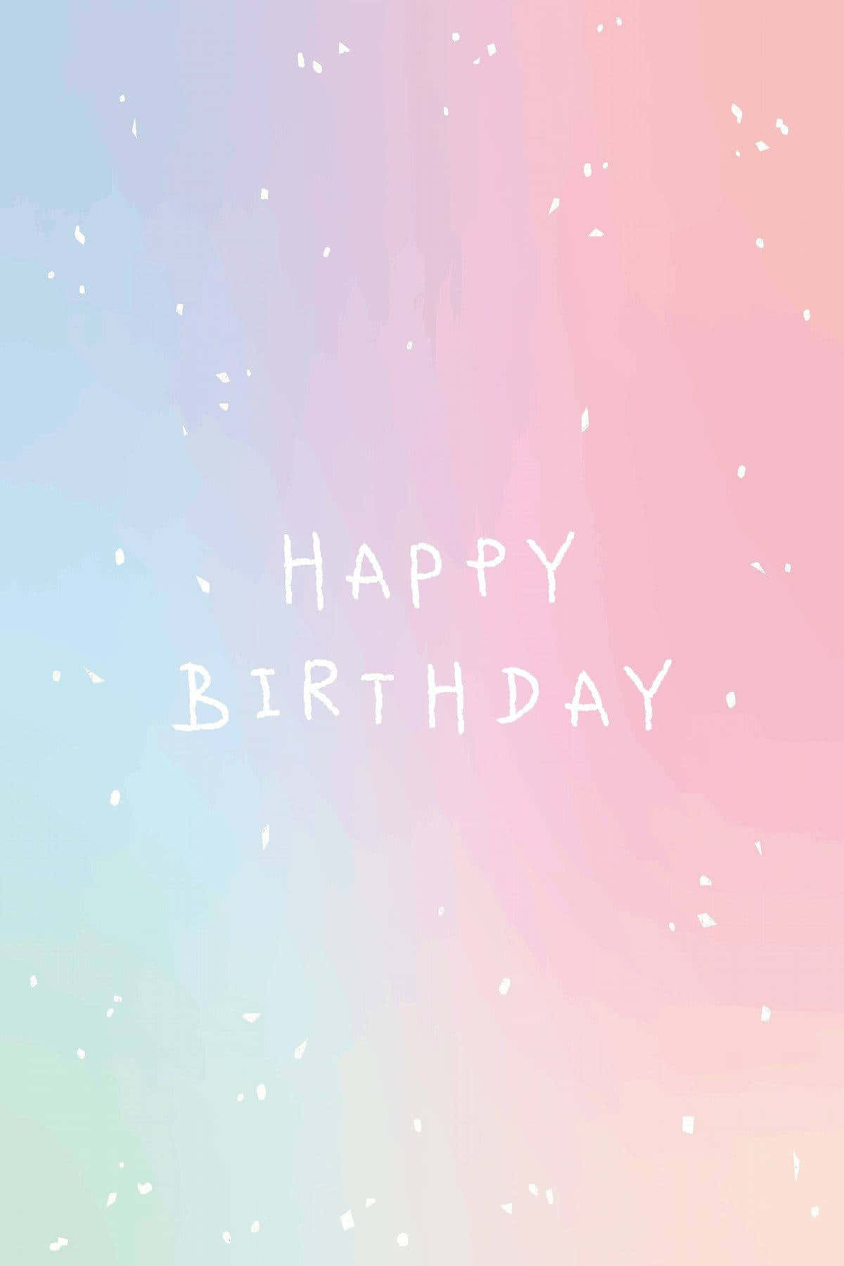 Pink Birthday, pastel gradient, white confetti, HD Phone Wallpaper