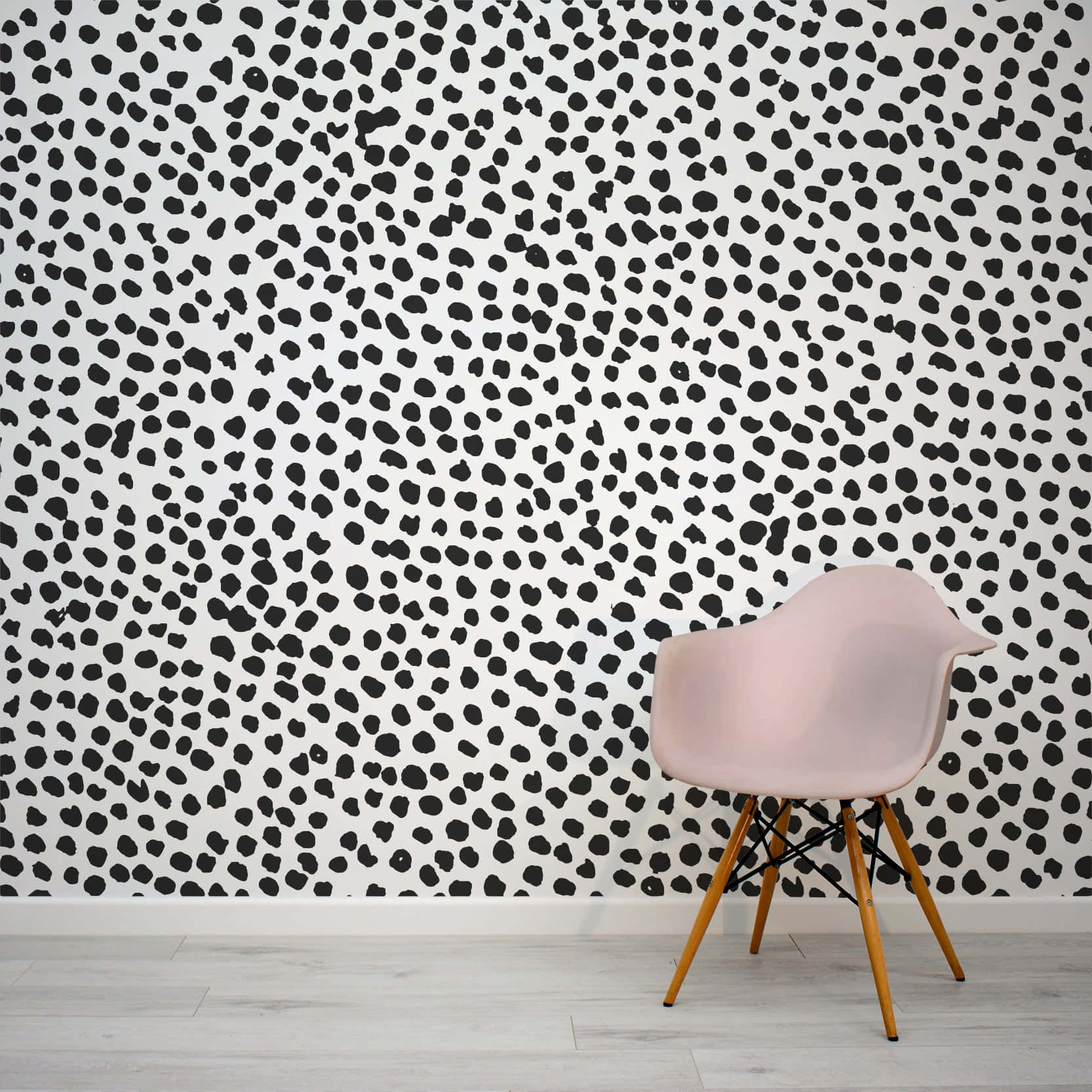 pink chair, wooden legs, white wall, HD Desktop Wallpaper