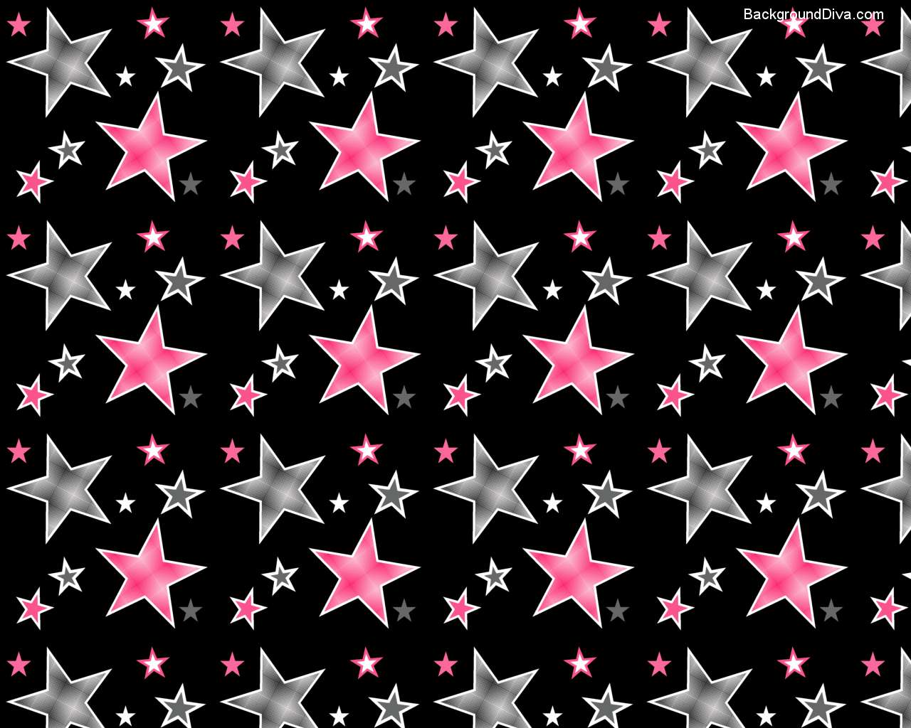 pink, silver, stars, HD Desktop Wallpaper