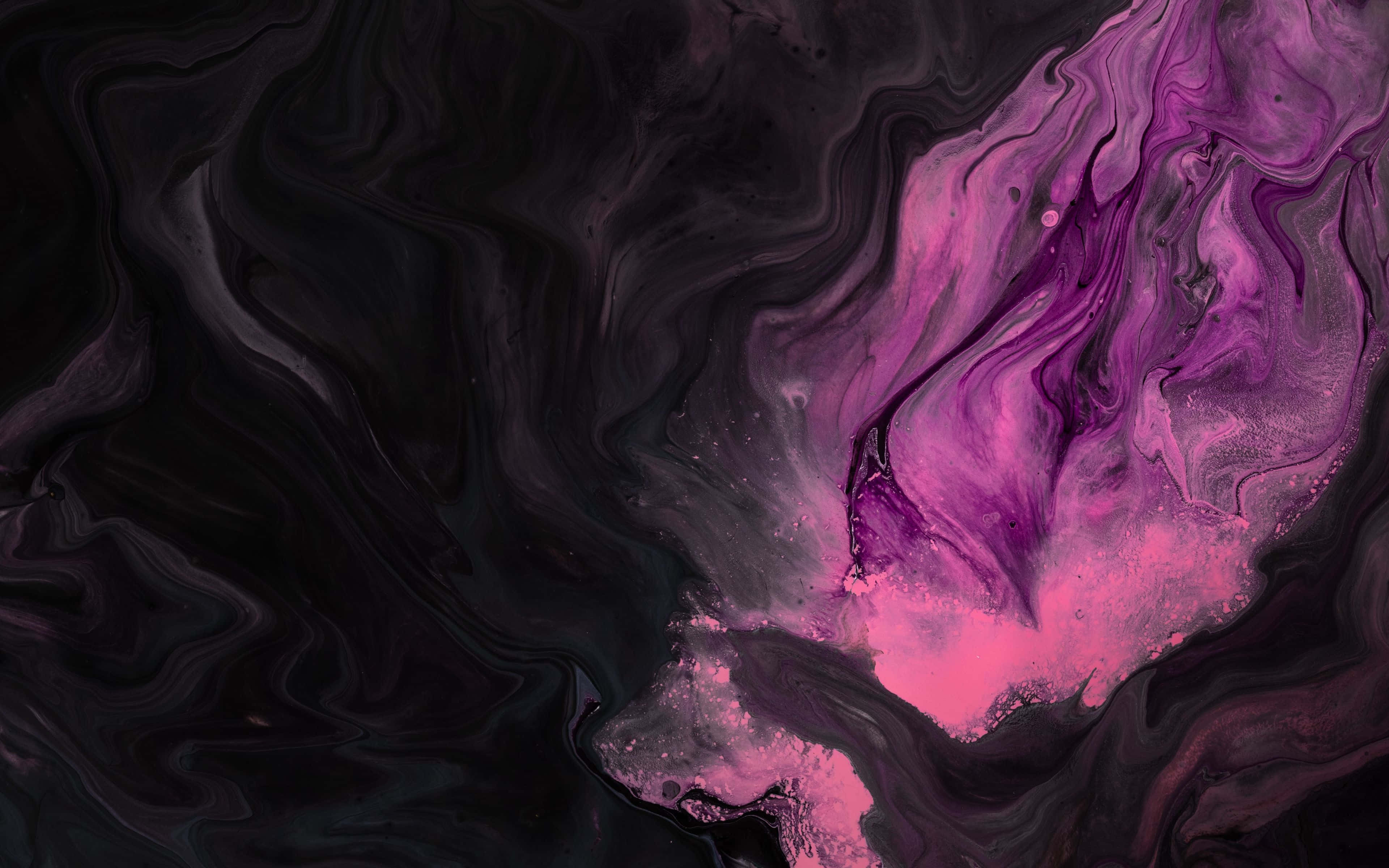 Pink Black Watercolor Art, vibrant magenta, deep black, 4K Desktop Wallpaper
