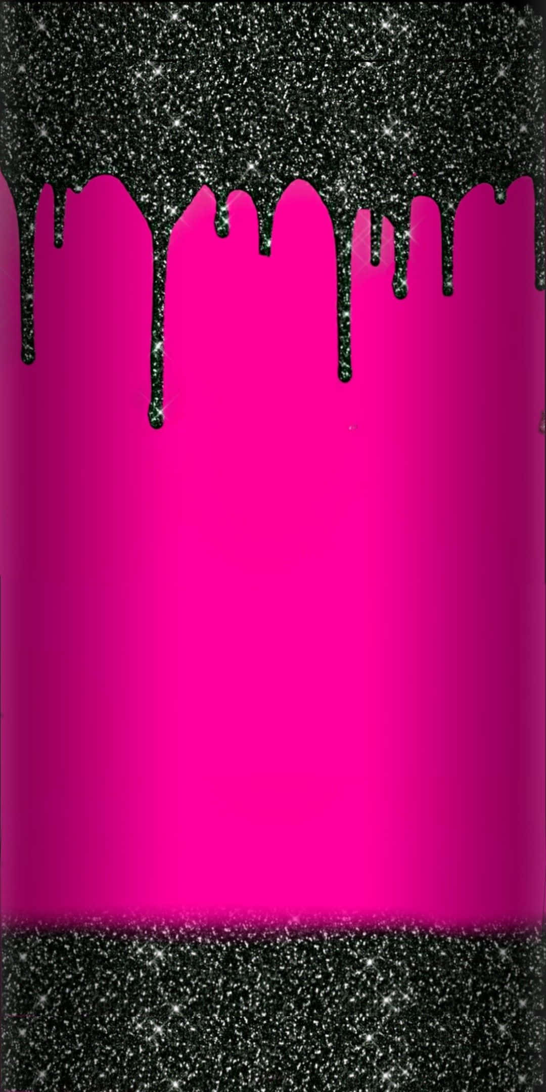 Pink And Black Glitter Drop, vibrant pink gradient, glittering black paint, Full HD Phone Wallpaper