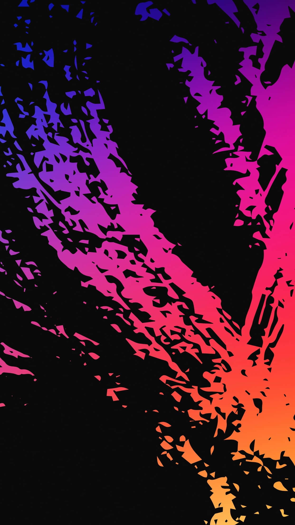 Pink Black, jagged pink orange and purple streaks, black background, Full HD Phone Wallpaper