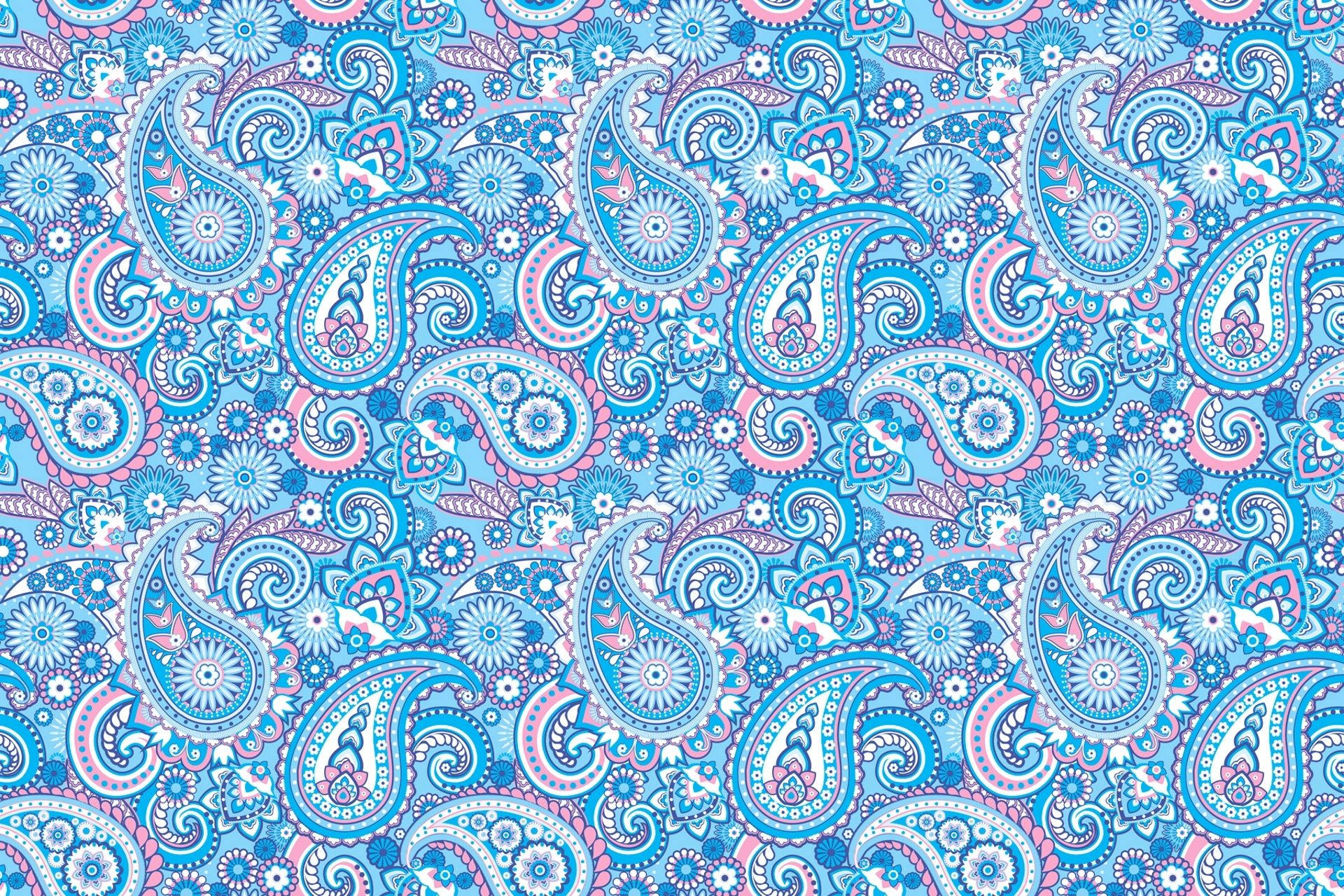 Pink Blue, paisley, blue, Full HD Desktop Wallpaper