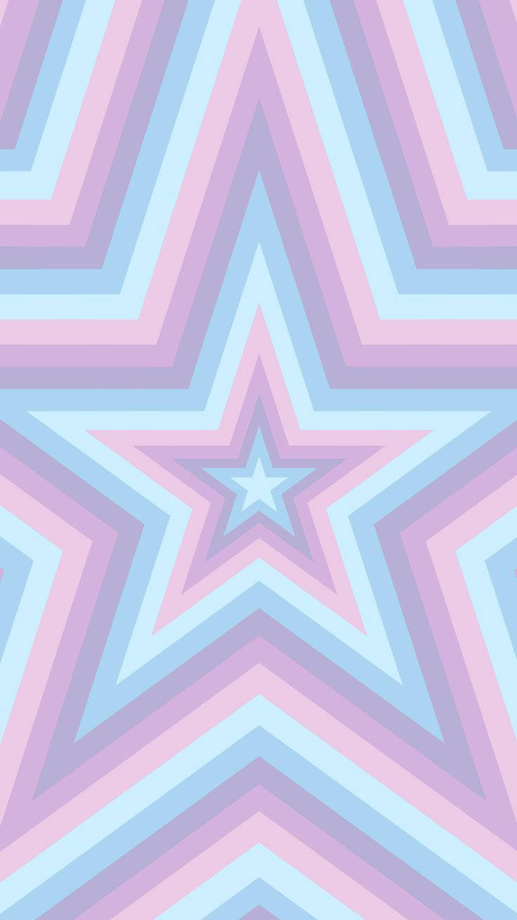 pastel pink, pastel blue, concentric star shapes, HD Phone Wallpaper